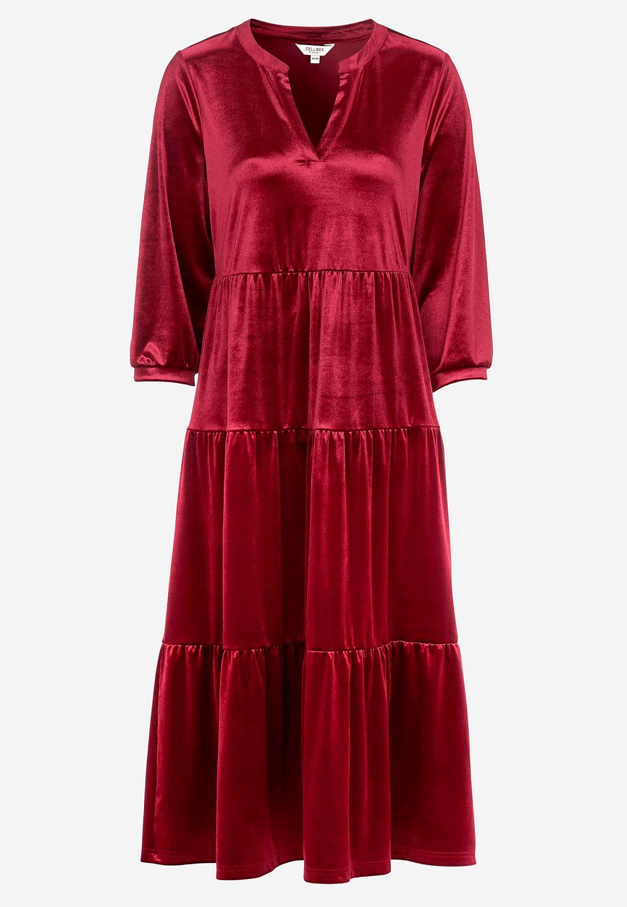 Velvet jurk met ruche