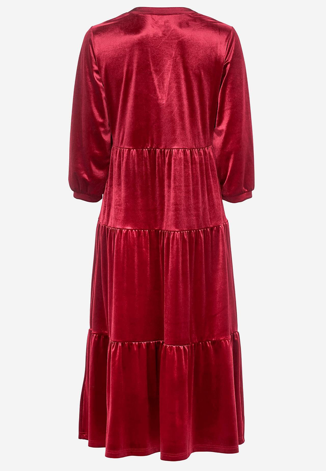 Velvet jurk met ruche