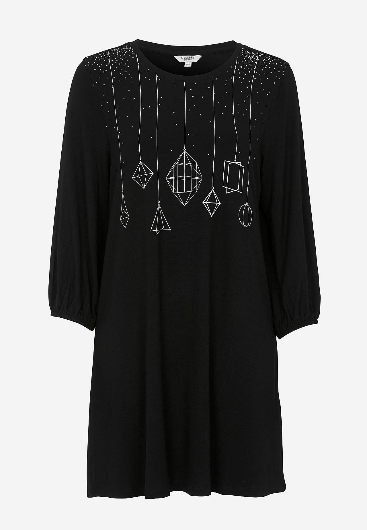 Jersey tuniek met kerstmotief