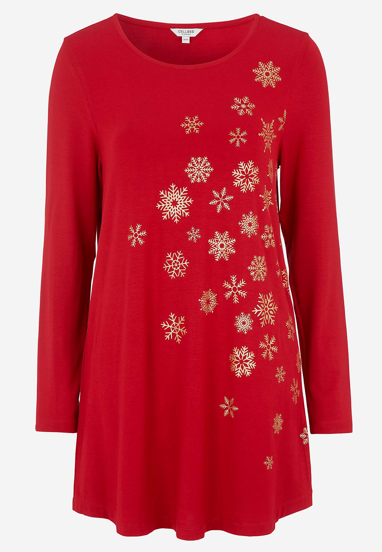 Jersey tuniek met kerstmotief