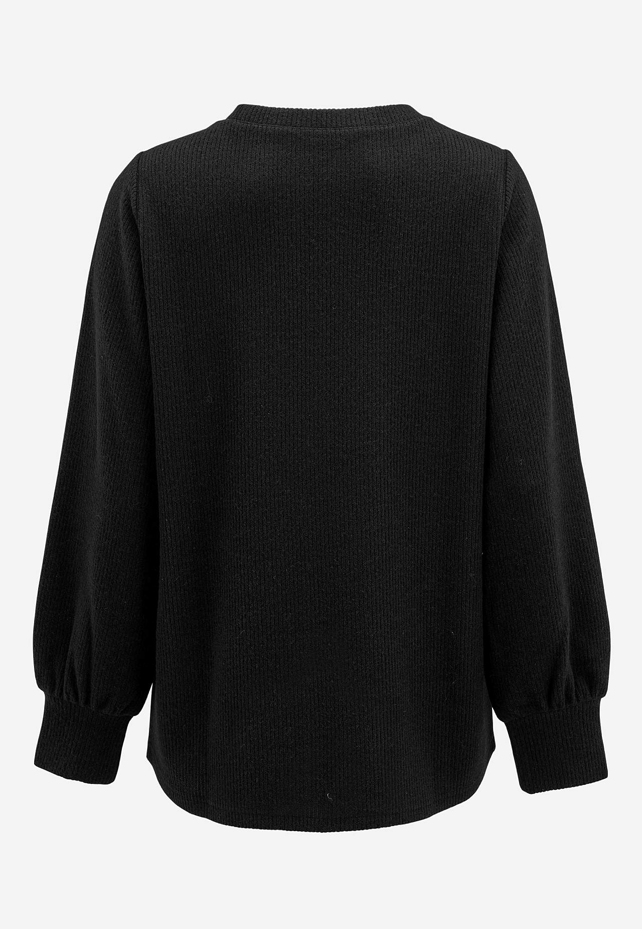 Geribbelde tuniek met strass-knopen