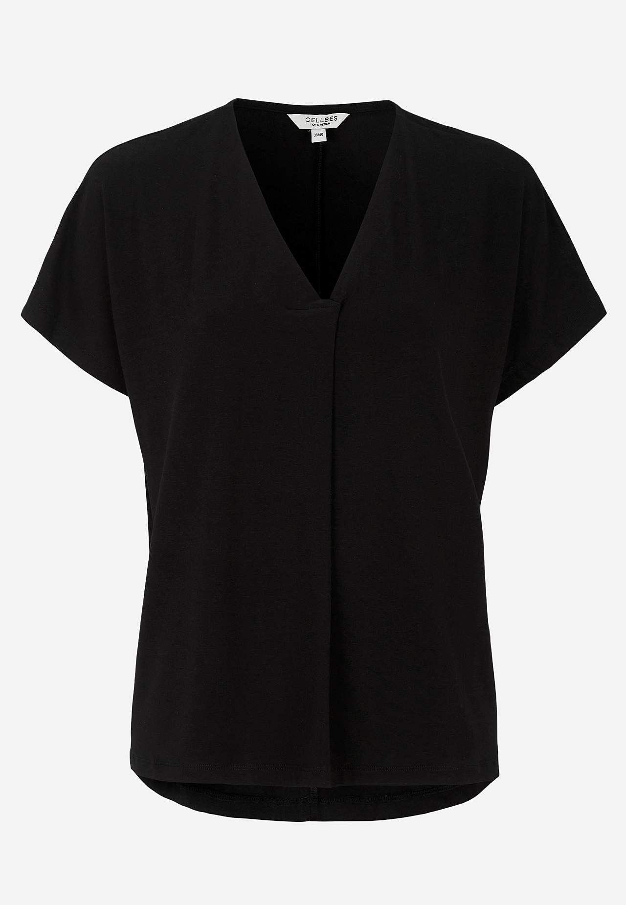 Jersey-topje met een v-hals