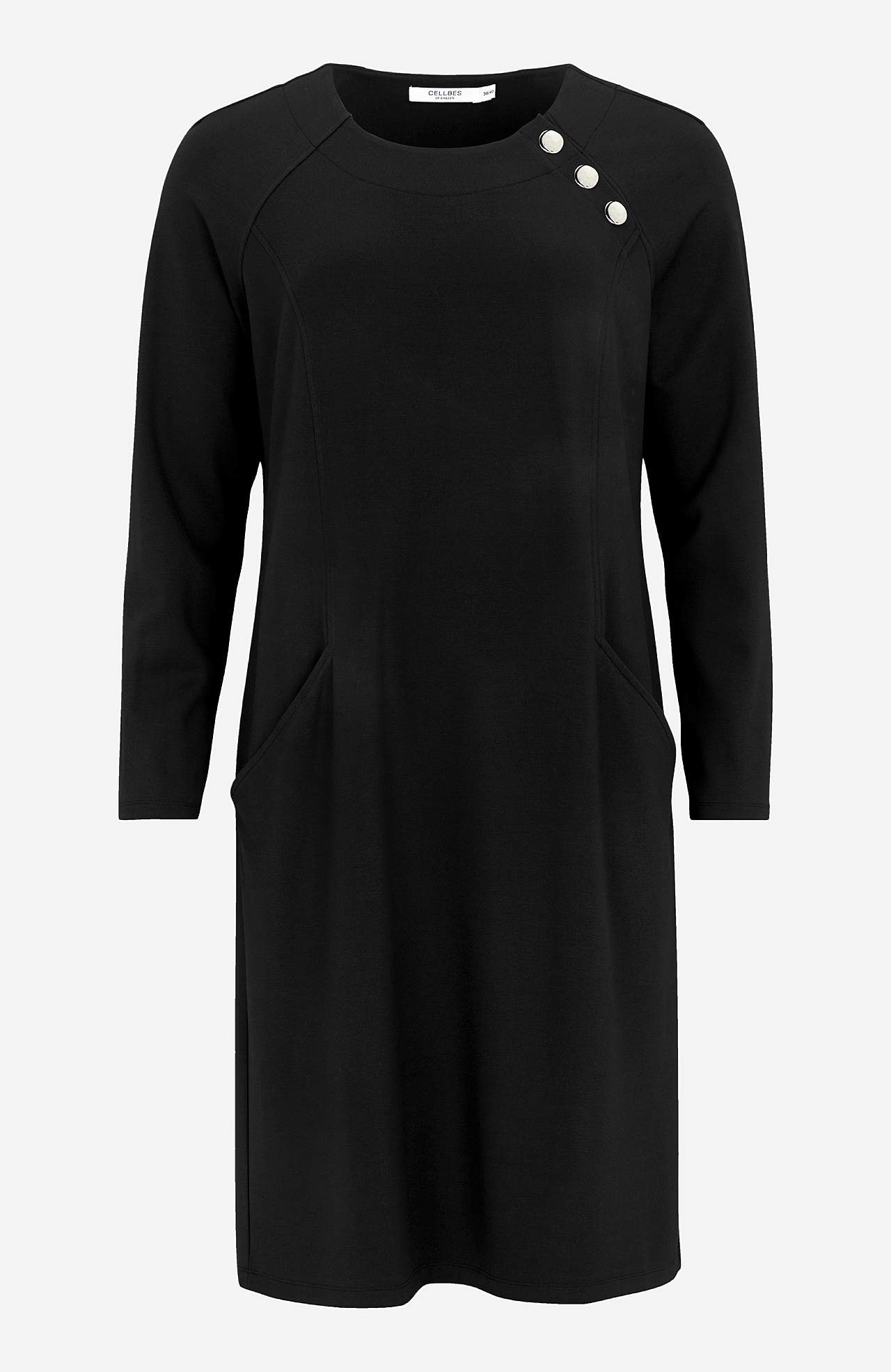 Jerseyjurk met knoopdecoratie