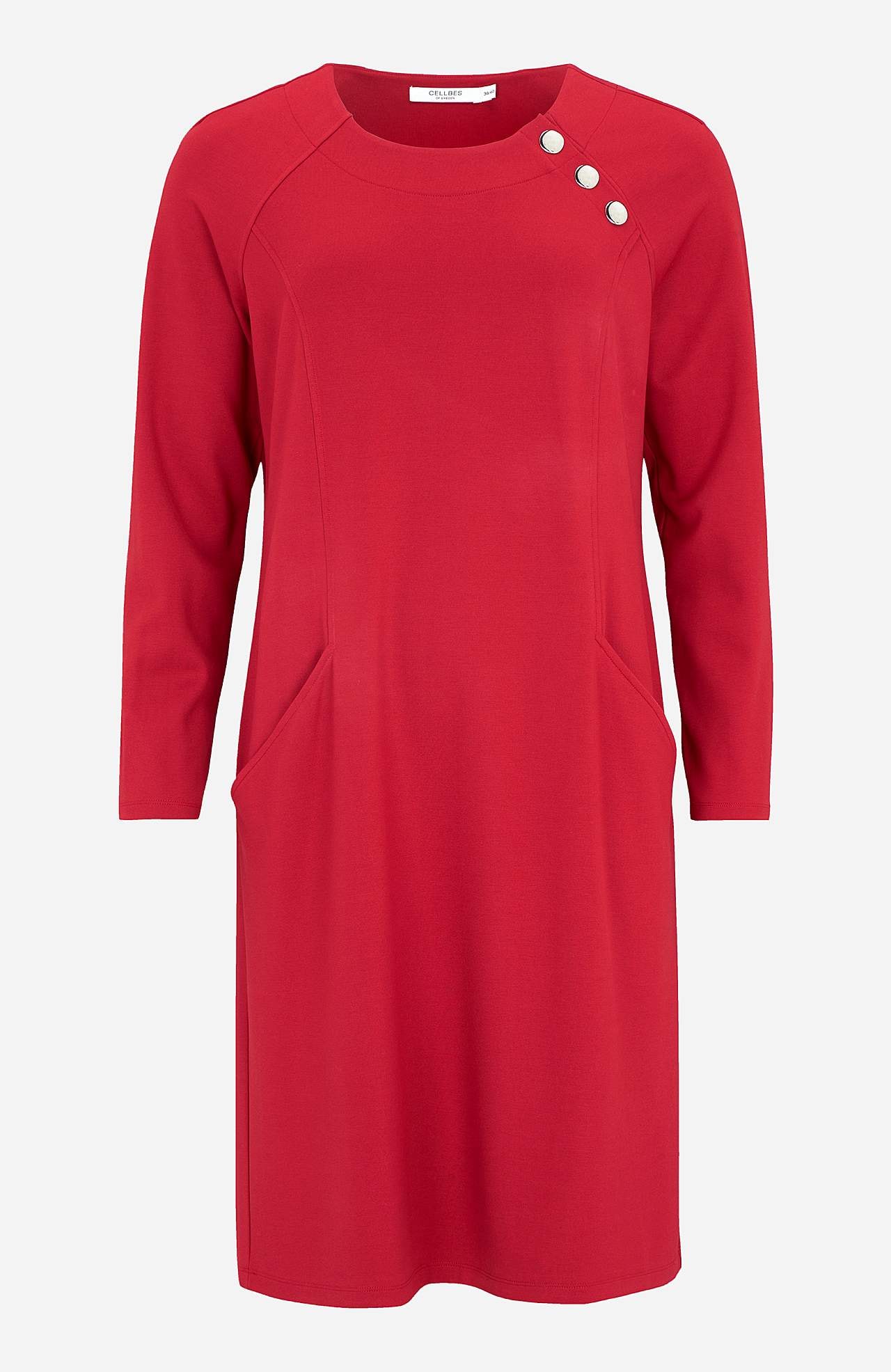 Jerseyjurk met knoopdecoratie