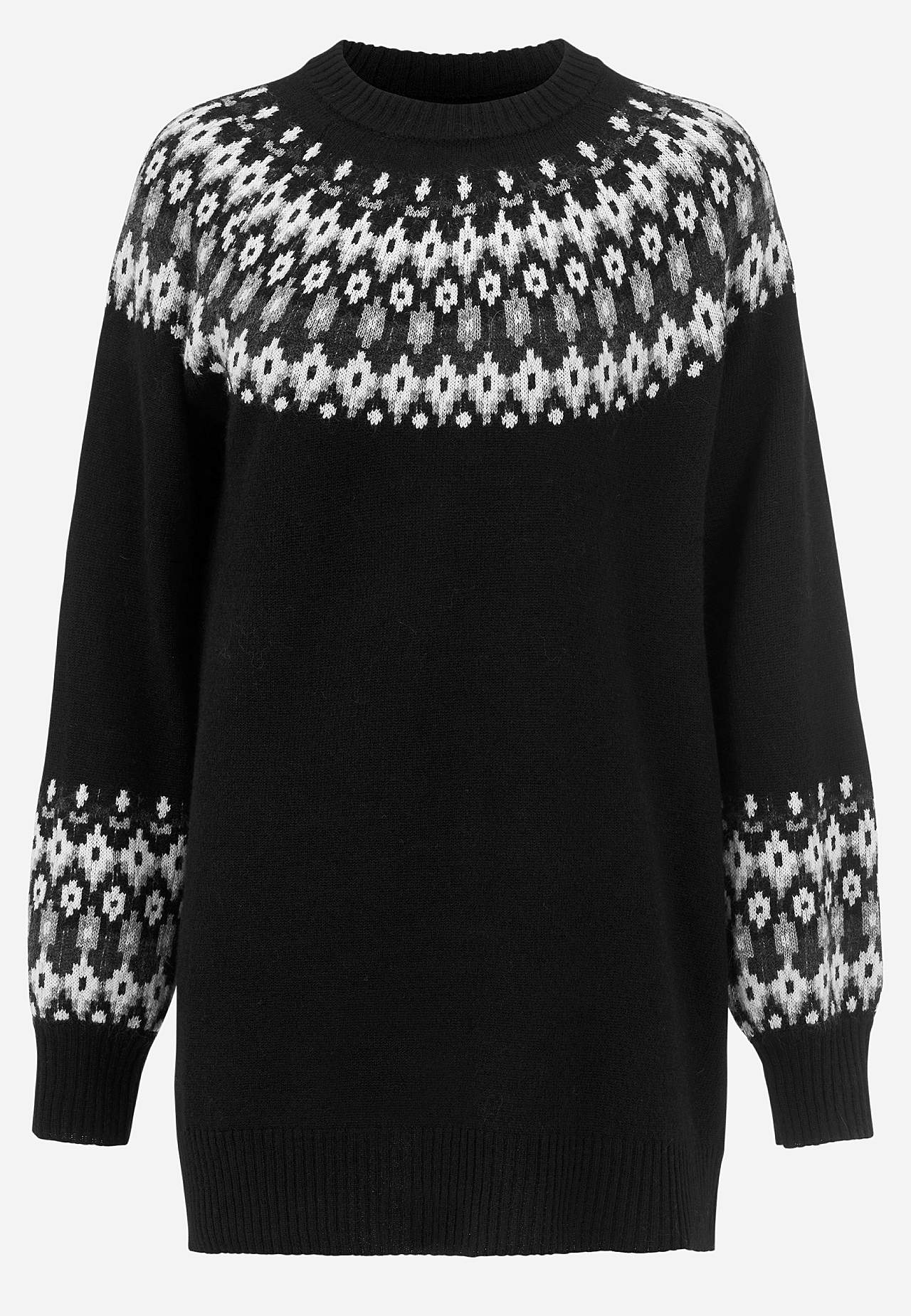 Gebreide trui met een jacquard patroon