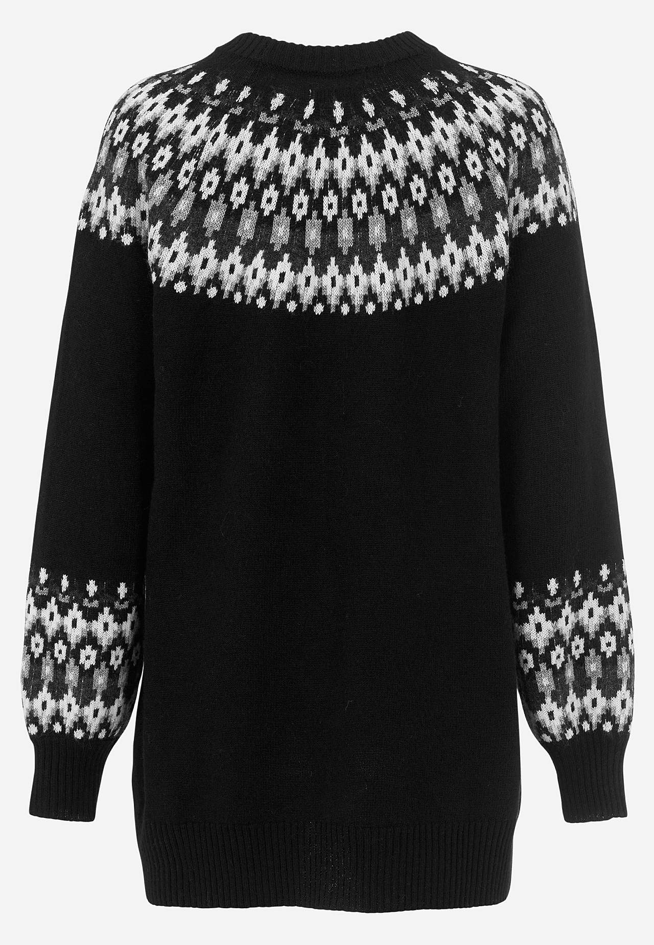 Gebreide trui met een jacquard patroon