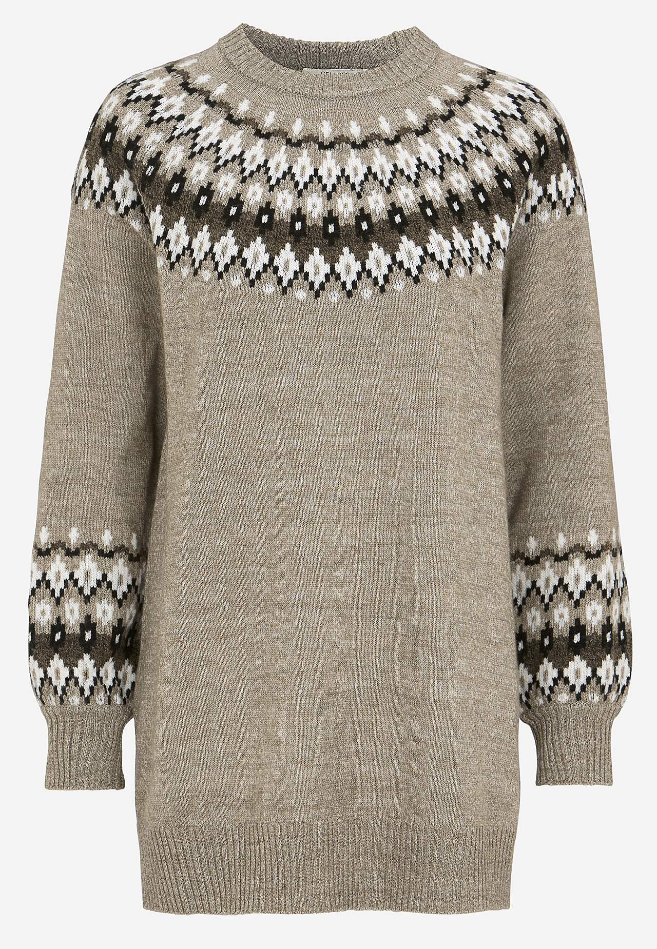 Gebreide trui met een jacquard patroon