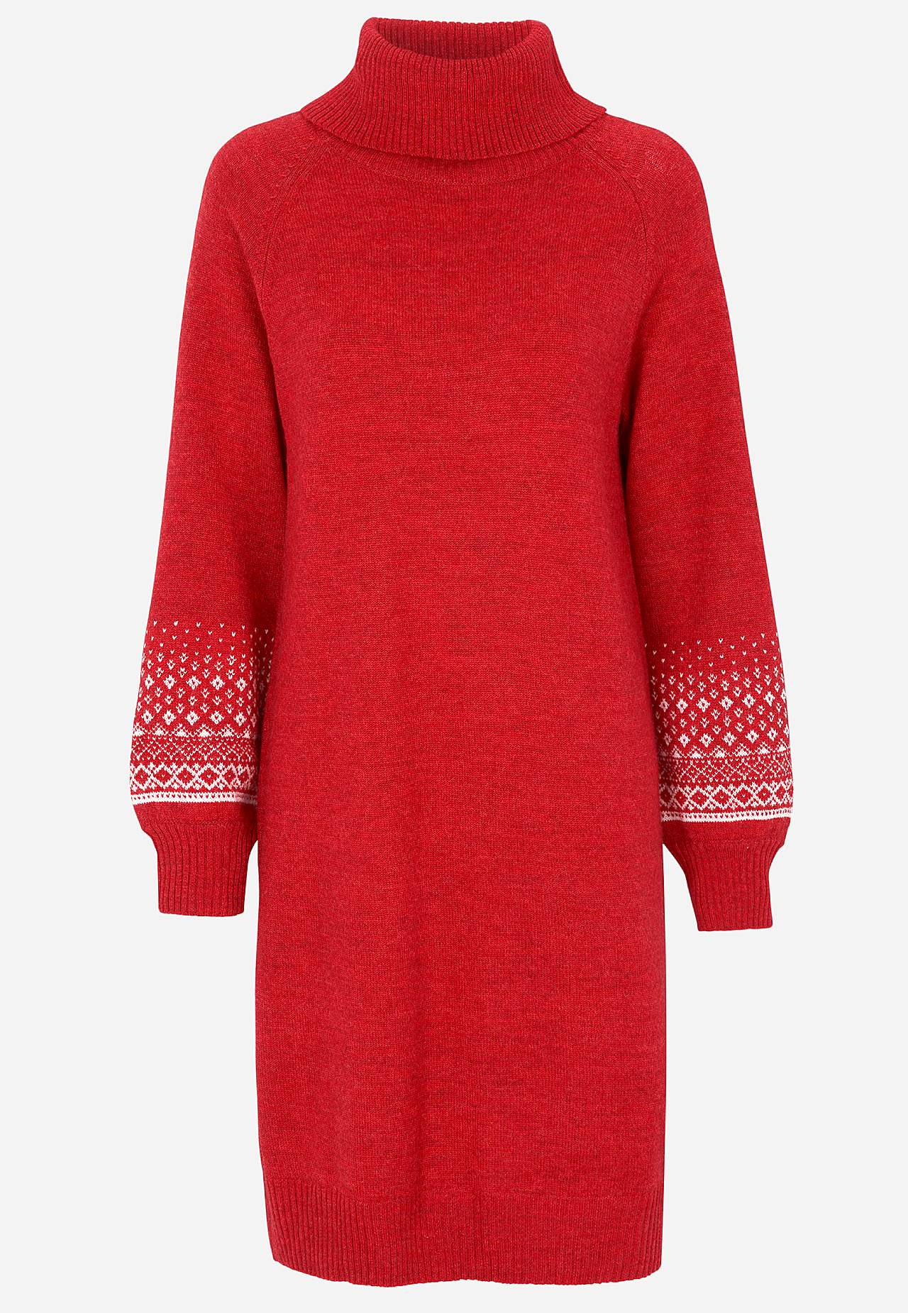 Gebreide jurk met mouwen met een jacquard patroon
