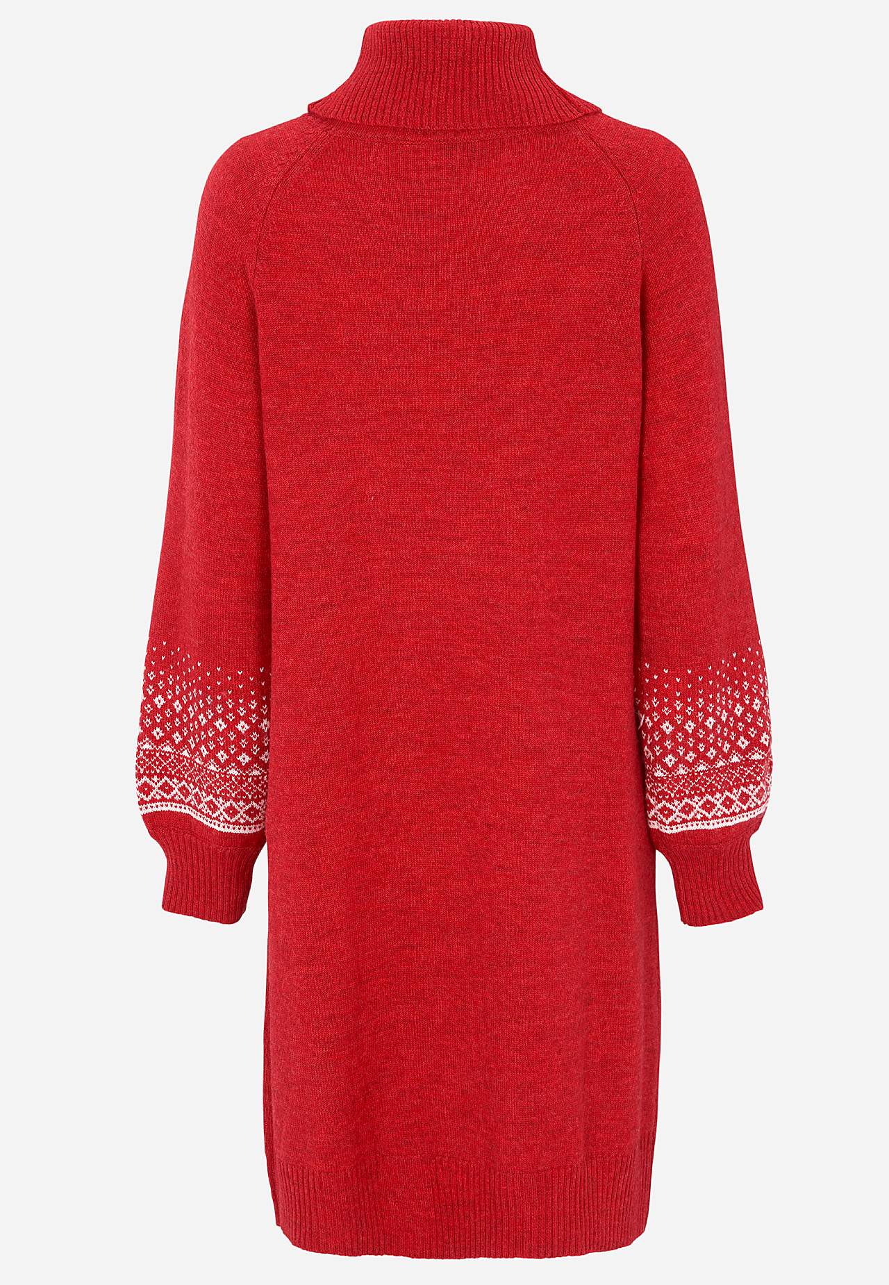 Gebreide jurk met mouwen met een jacquard patroon