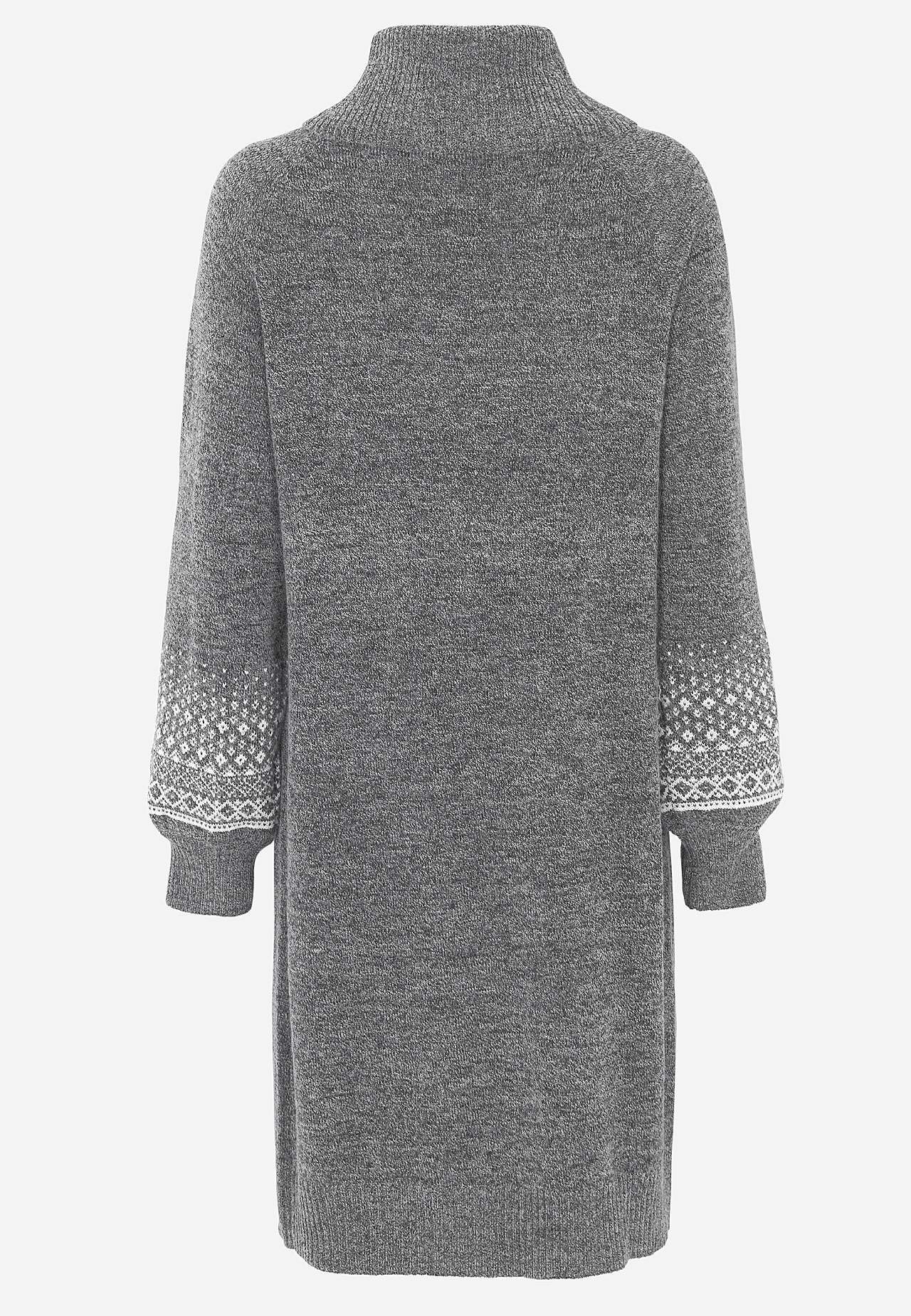 Gebreide jurk met mouwen met een jacquard patroon