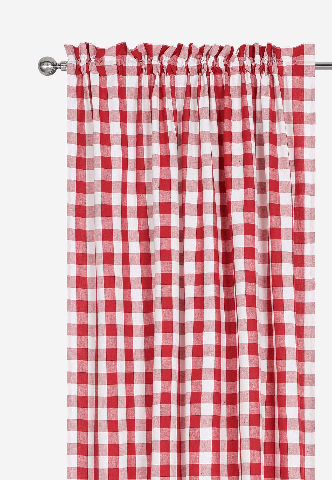 Gevlochten en geruite gordijnpanelen Set van 2
