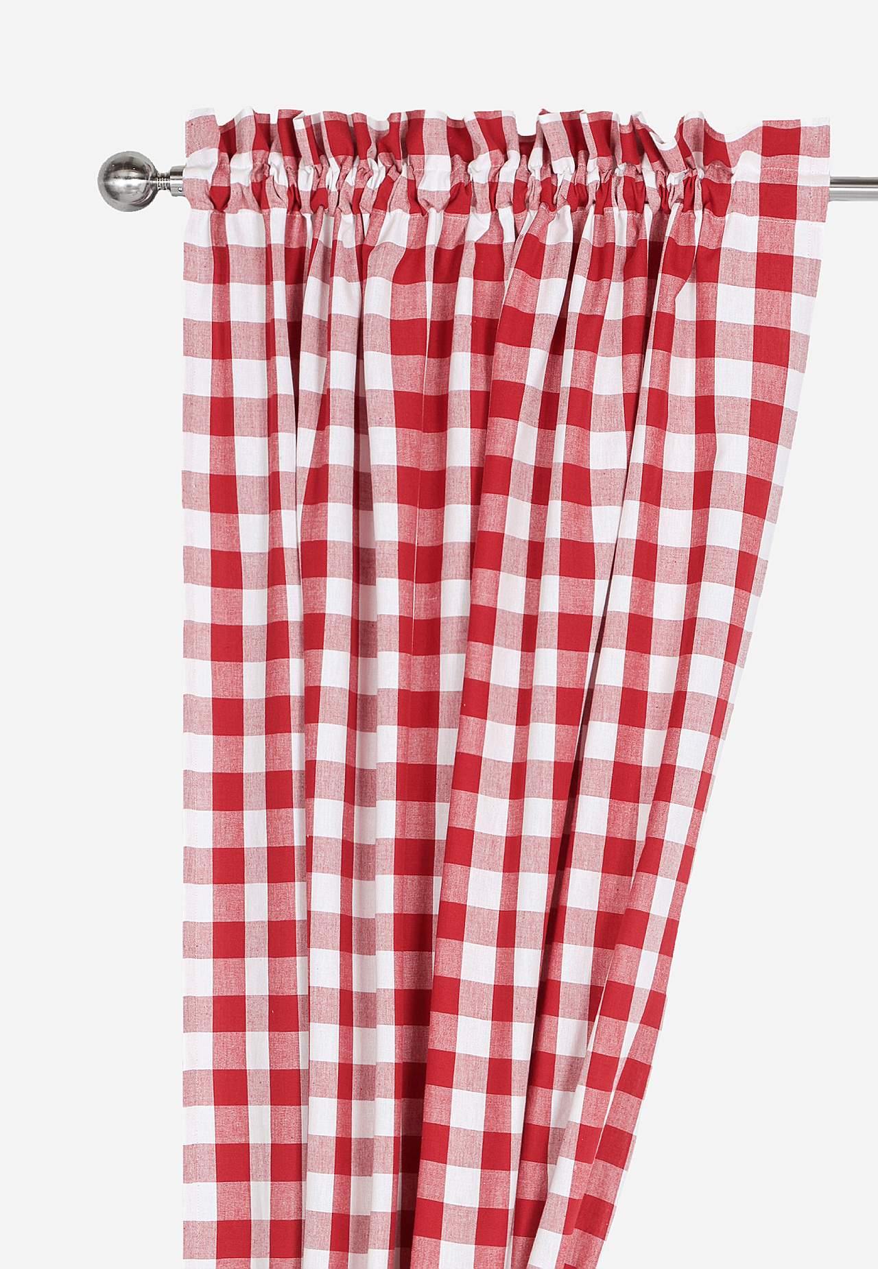 Gevlochten en geruite gordijnpanelen Set van 2