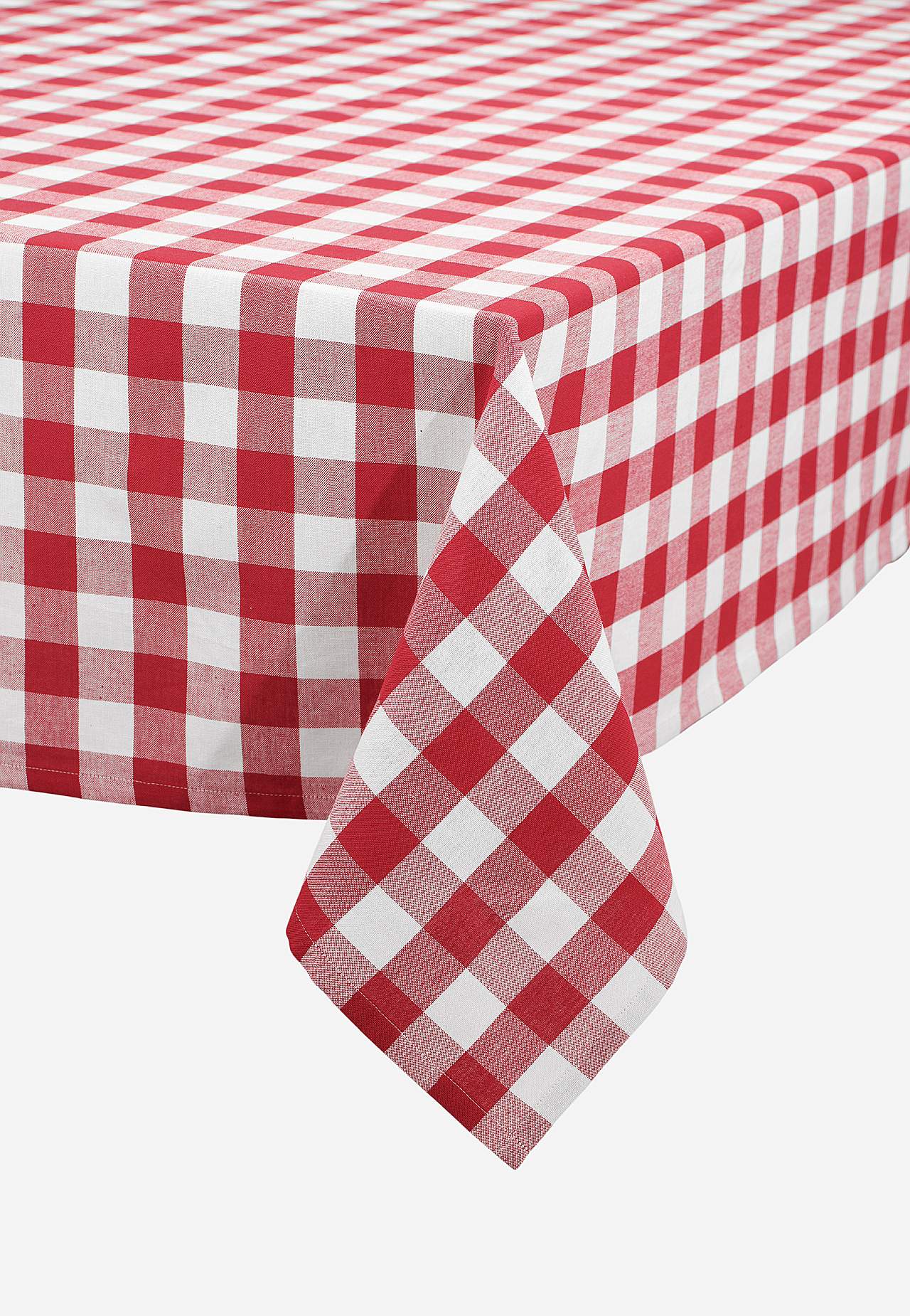 Gevlochten en geruit tafelkleed