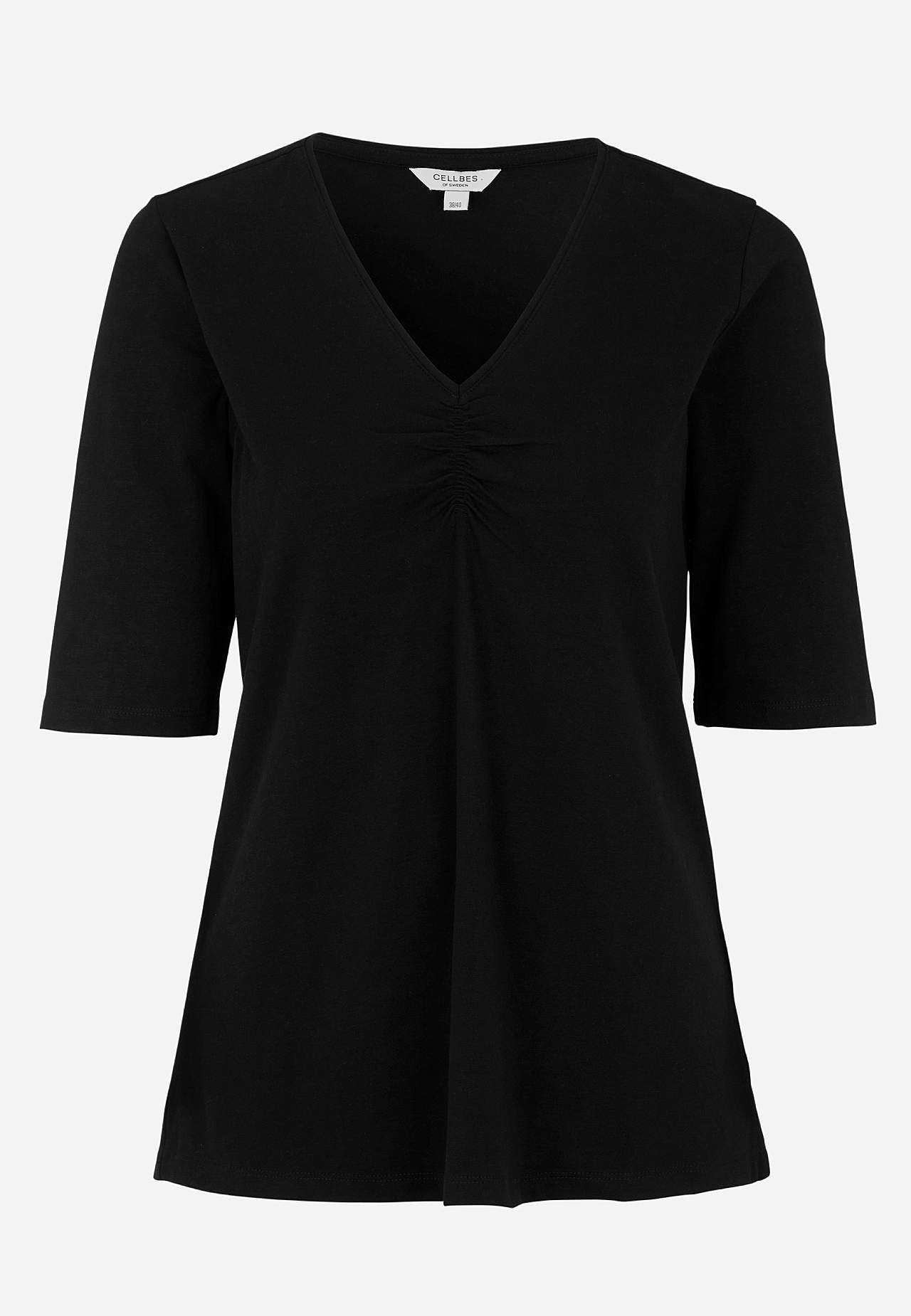 Jersey-topje met inrimpeling