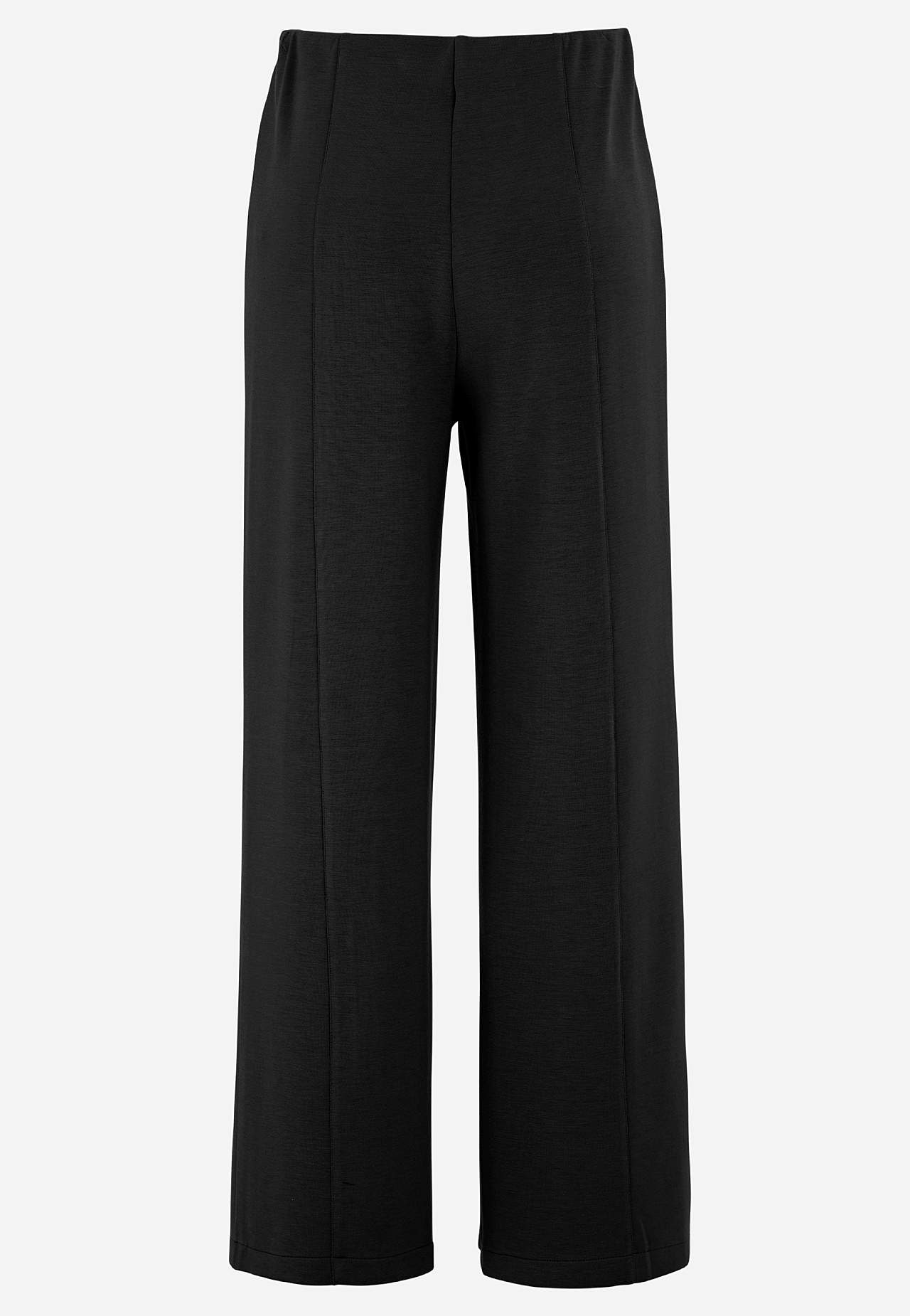 Jersey broek met wijde benen
