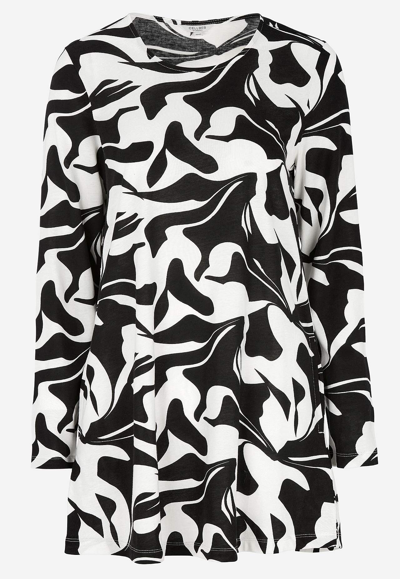 Patroonvormige jersey tuniek met zakken