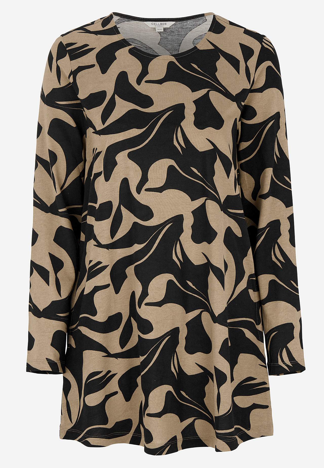 Patroonvormige jersey tuniek met zakken