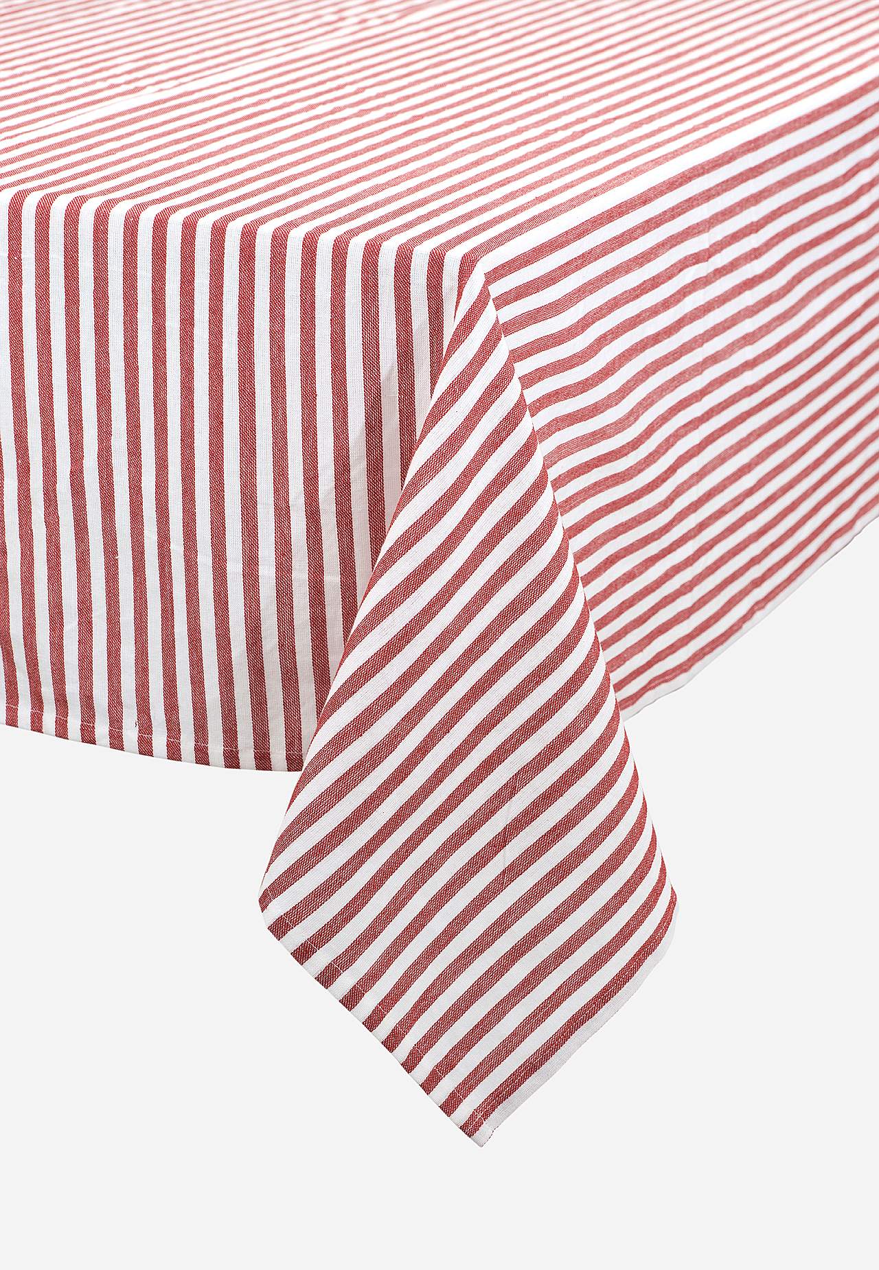 Gevlochten en gestreept tafelkleed