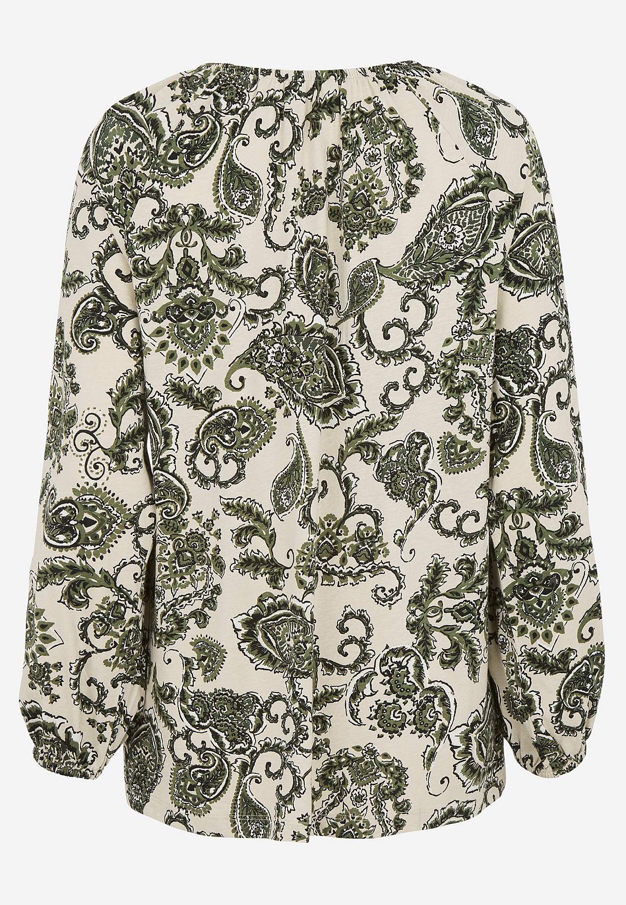 Patroonvormige jersey tuniek met decoratieve plooi