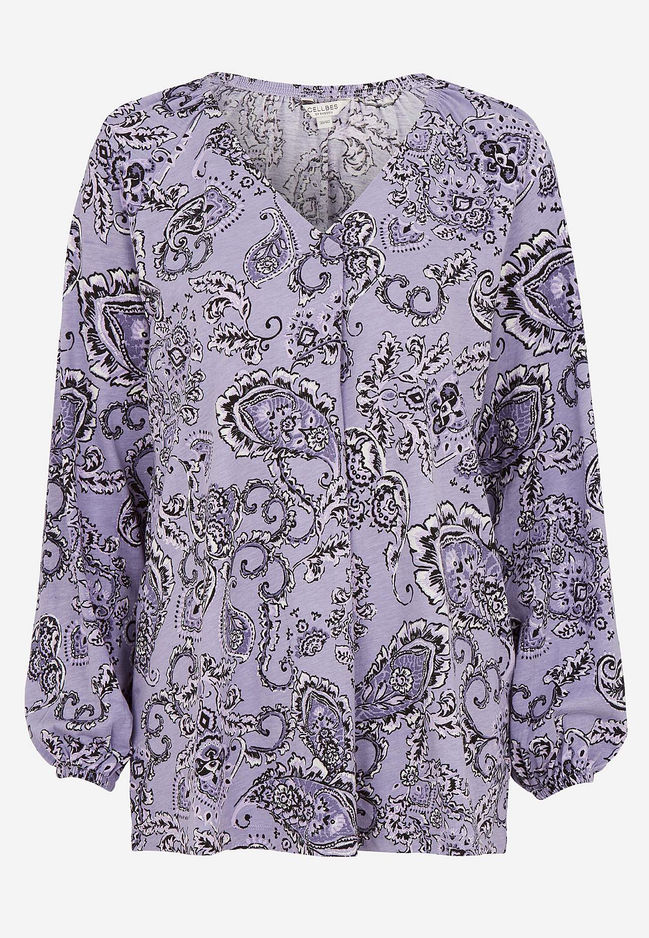 Patroonvormige jersey tuniek met decoratieve plooi