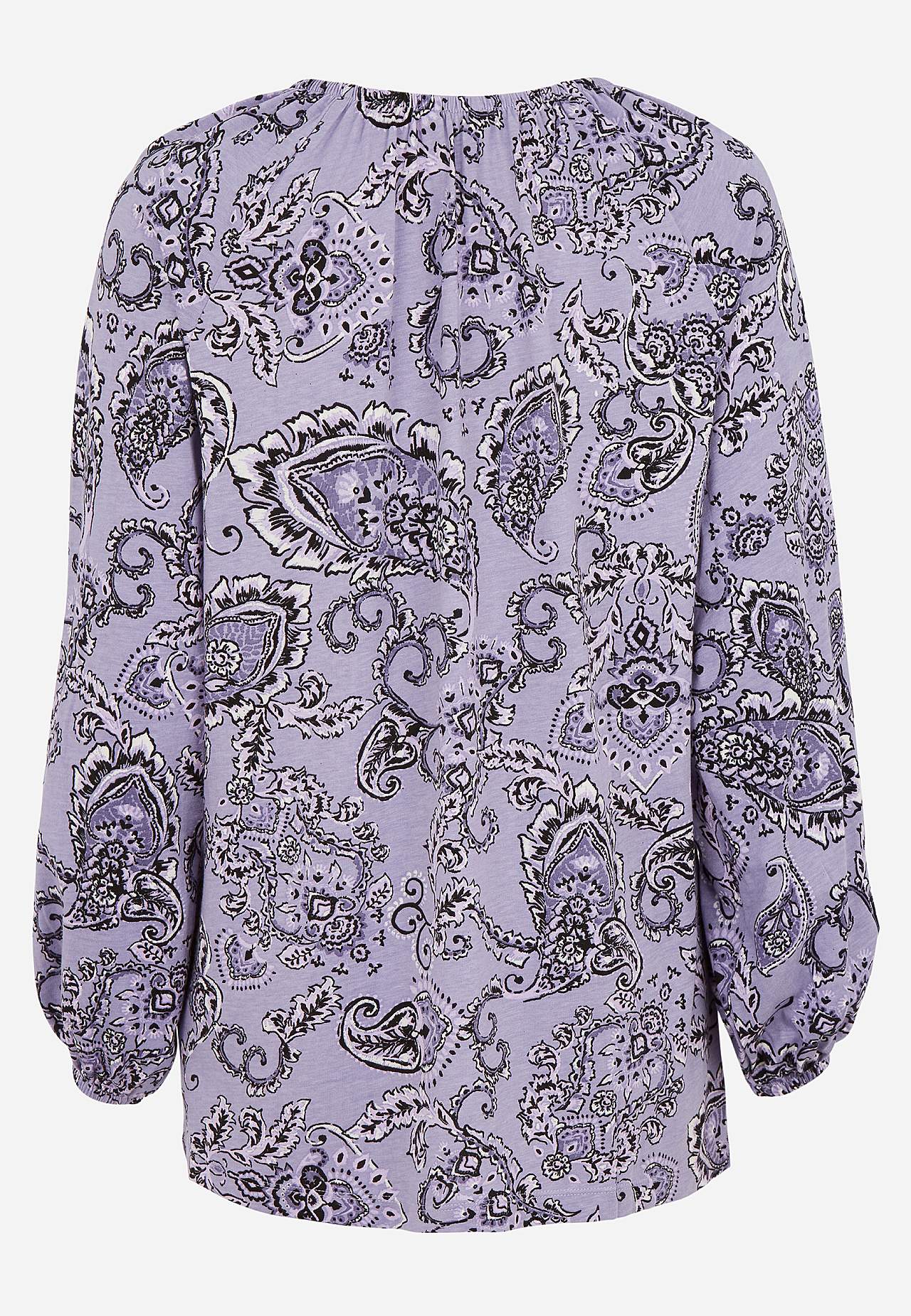 Patroonvormige jersey tuniek met decoratieve plooi