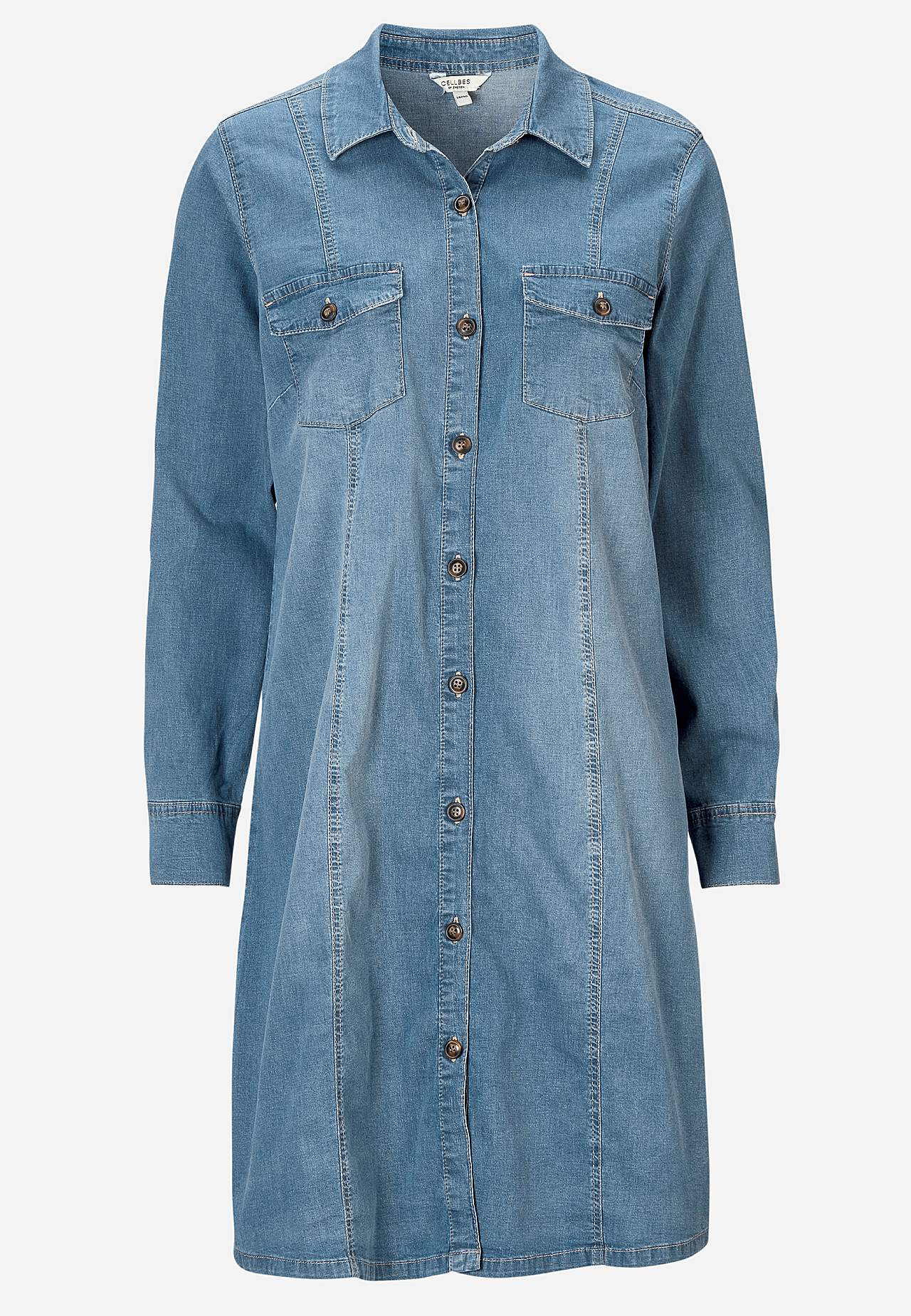 Elastische denim jurk