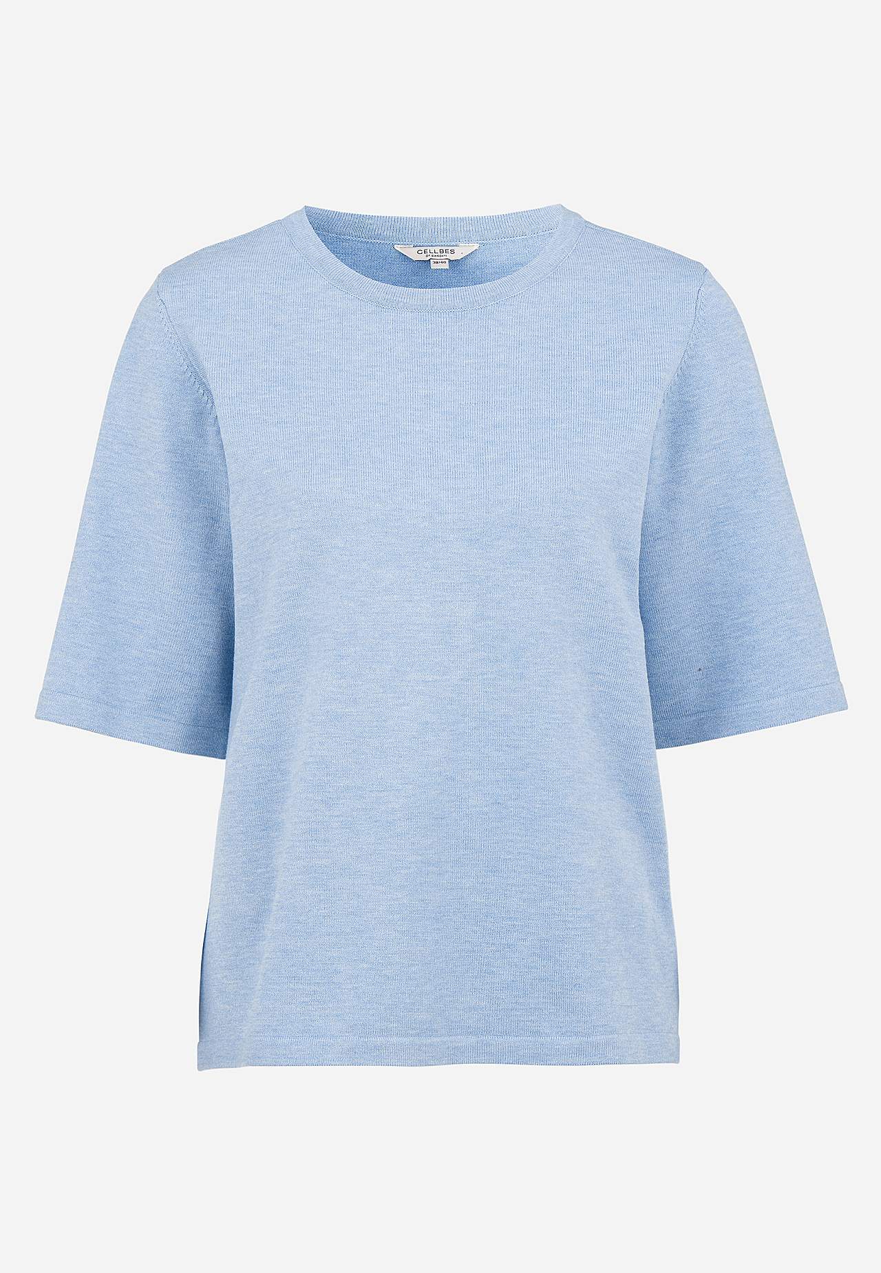 Fijn gebreide sweater met korte mouwen