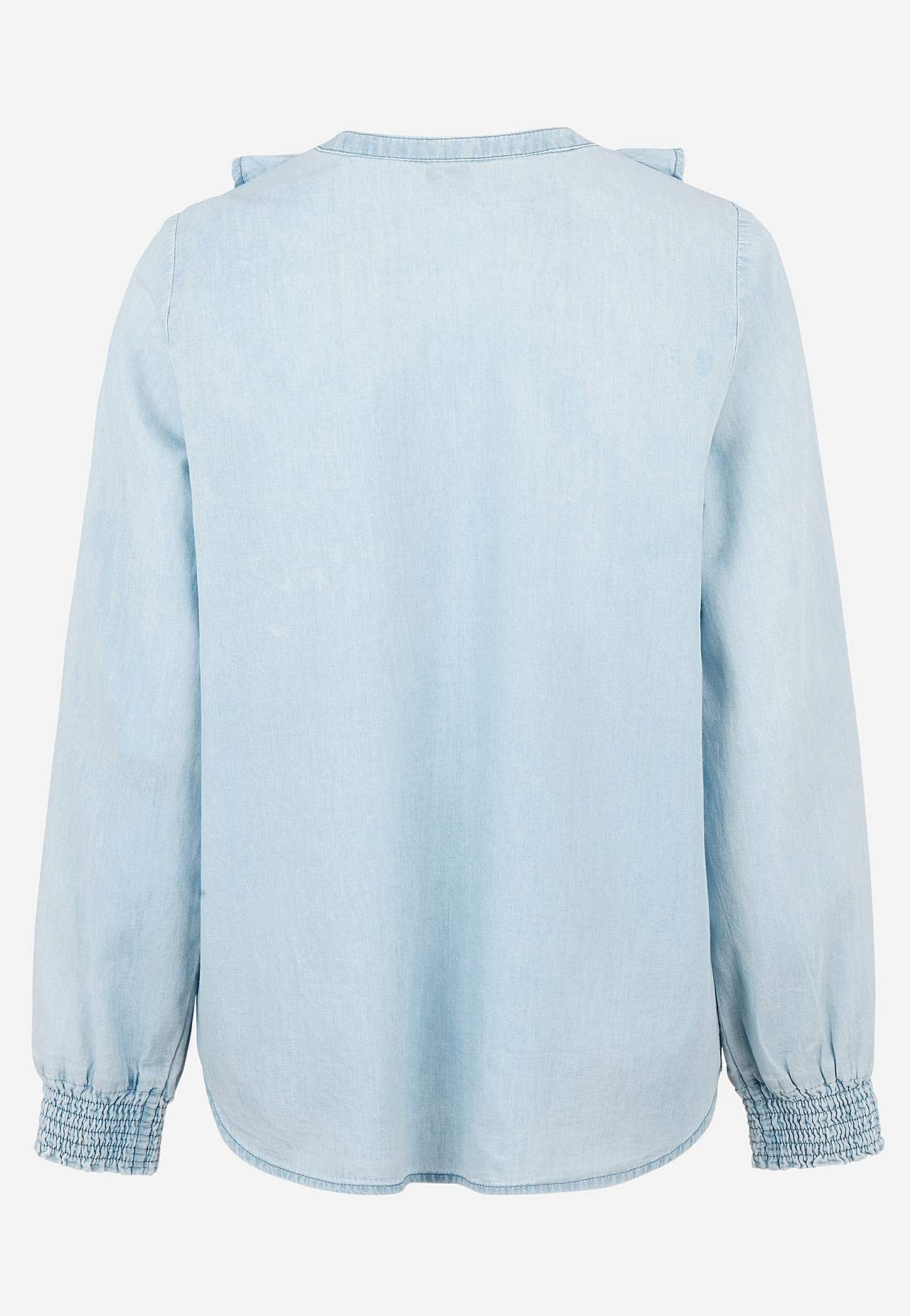 Blouse met ruches van denim