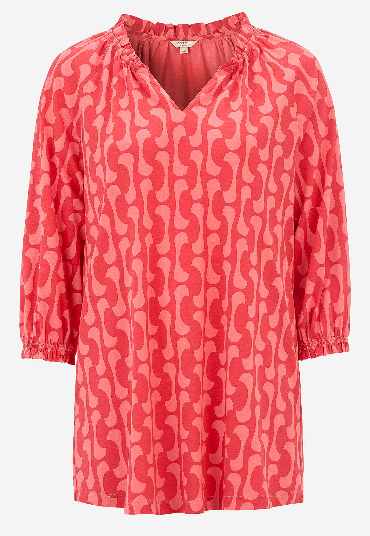 Jersey tuniek met 3/4 lengte mouwen