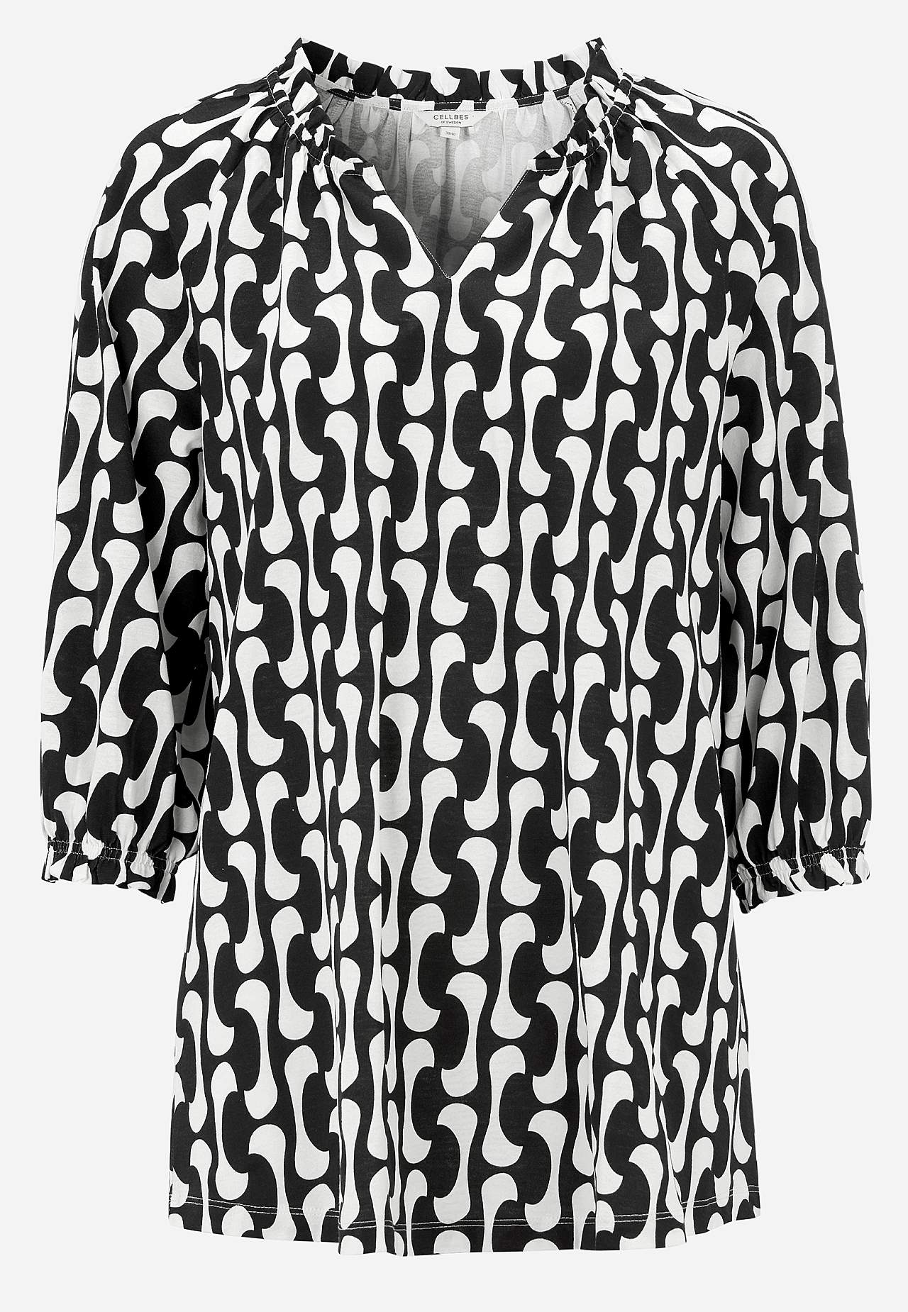 Jersey tuniek met 3/4 lengte mouwen