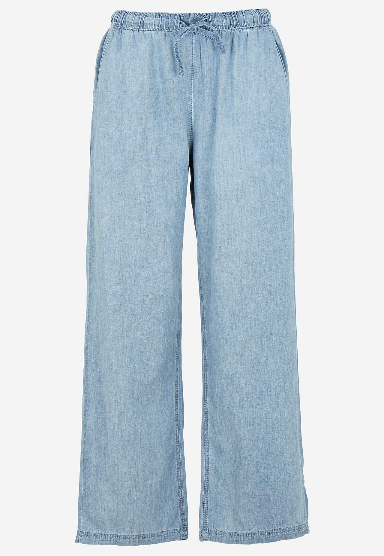 Broek van denim met wijde benen