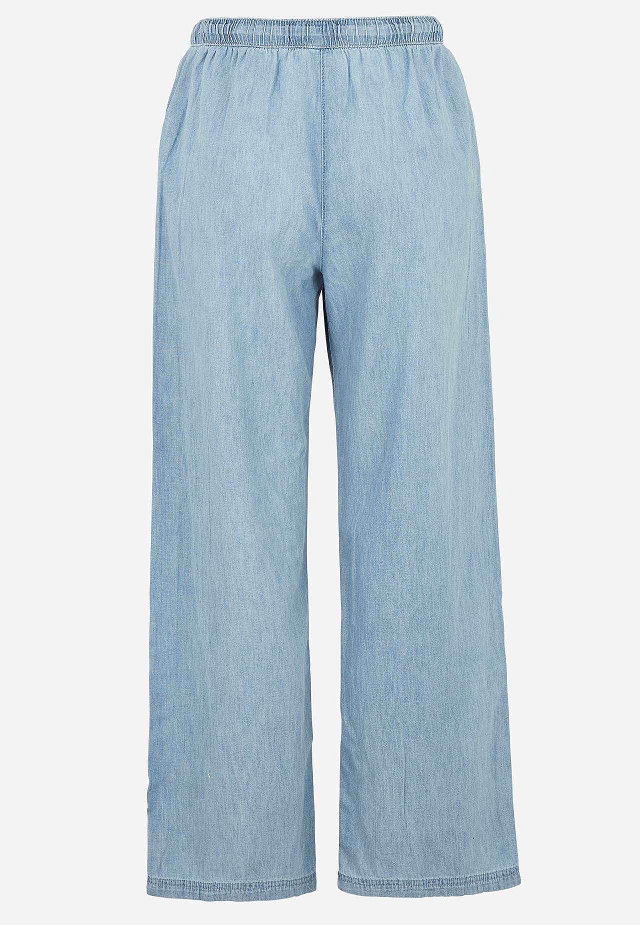 Broek van denim met wijde benen