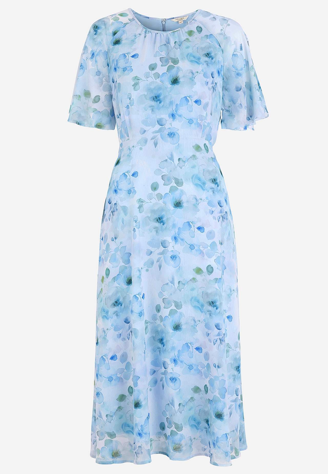 Bloemige chiffon-jurk