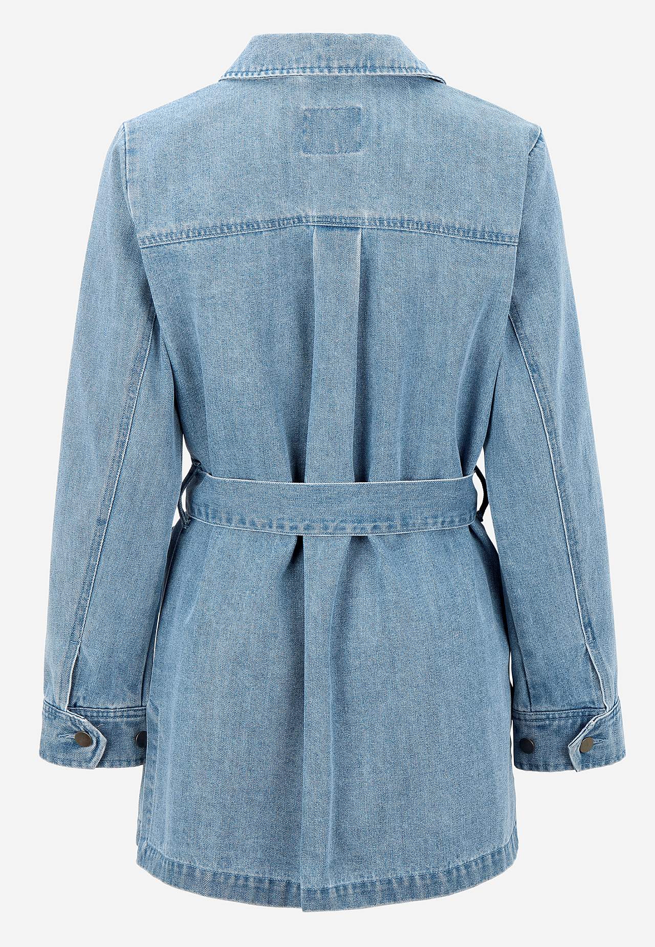Denim jas met strikband