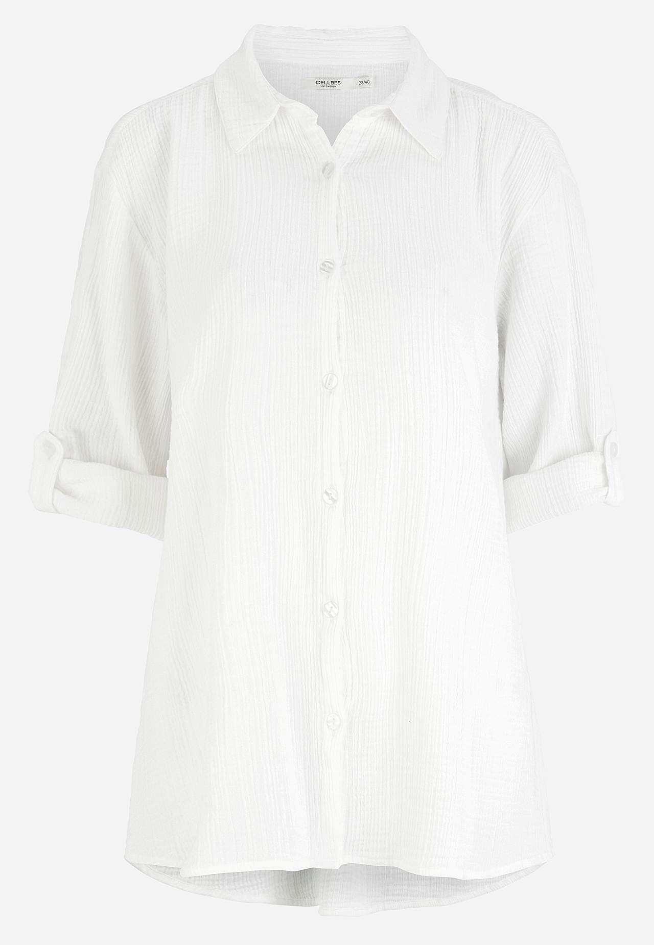 Lang shirt van gekreukt katoen