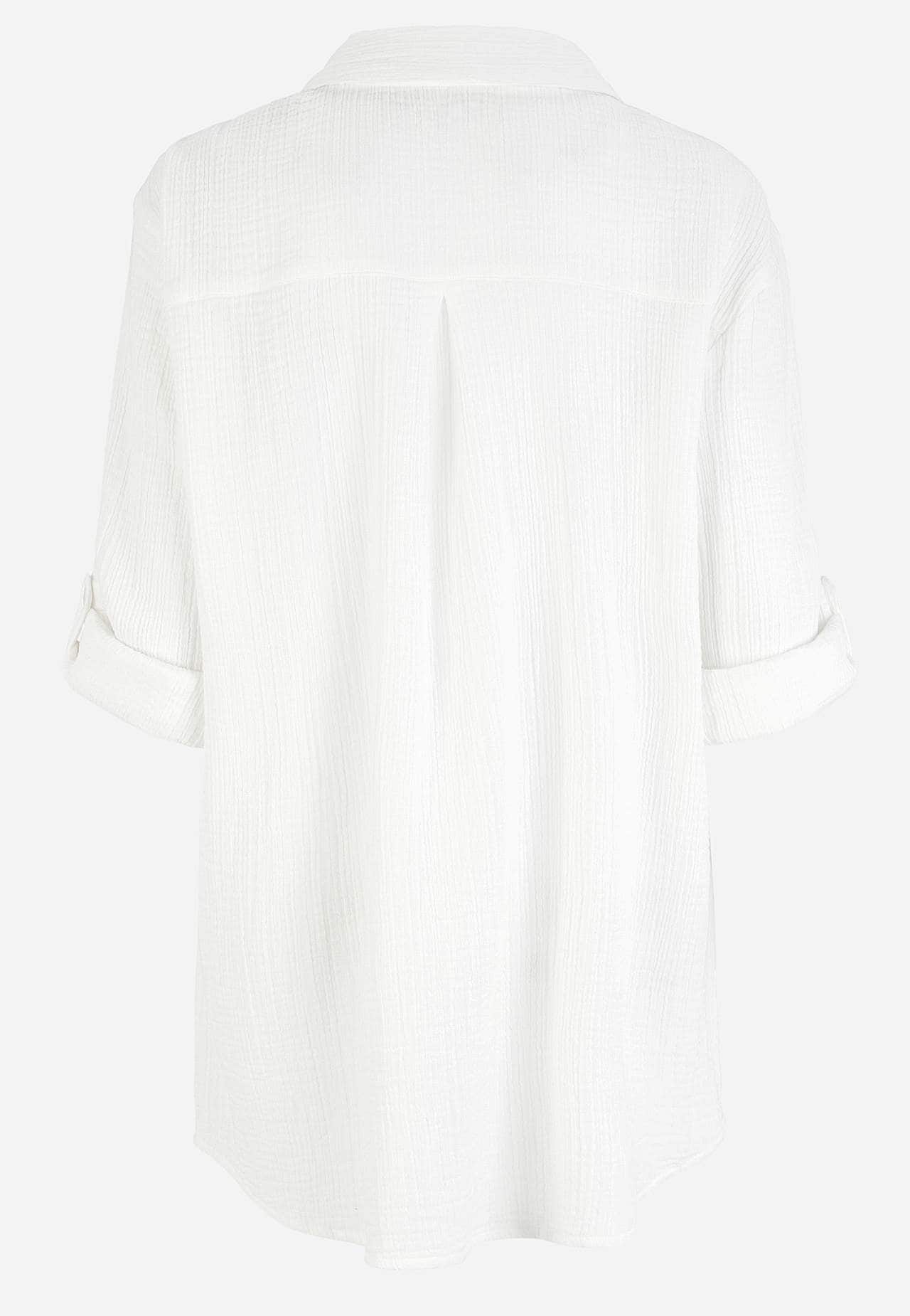 Lang shirt van gekreukt katoen