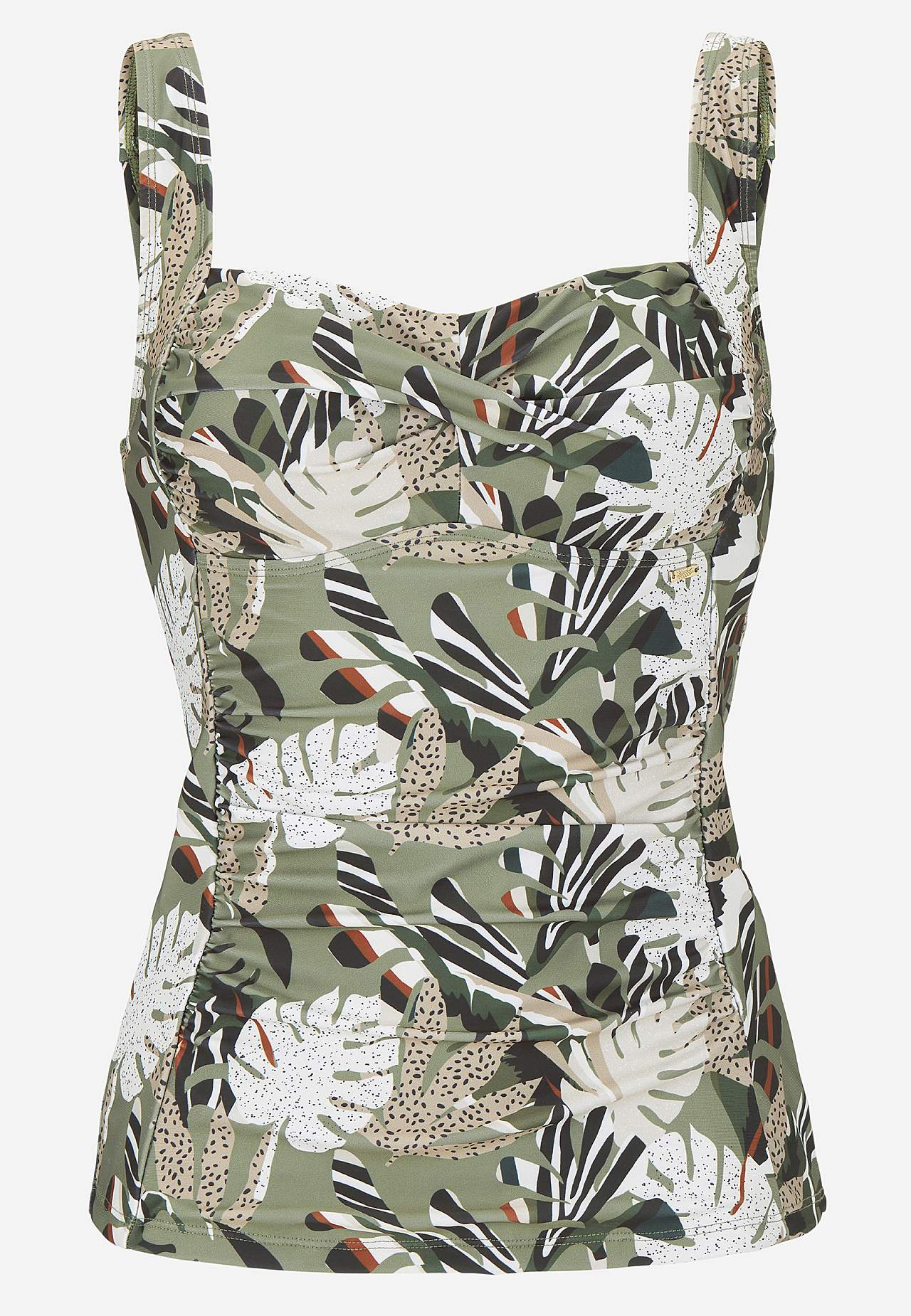Patroonvormig tankini hemdje met shaping effect
