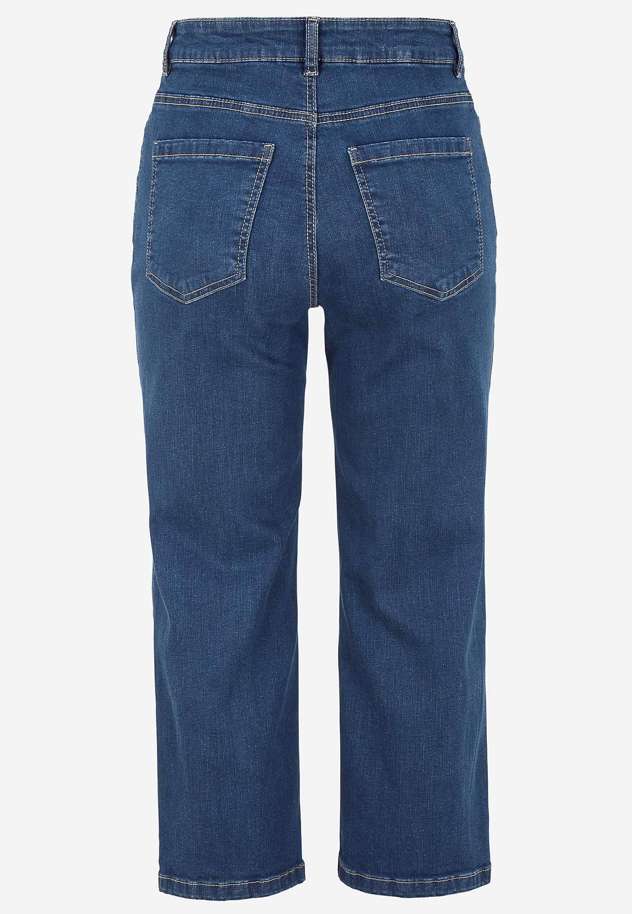 Cropped jeans met knoopsluiting