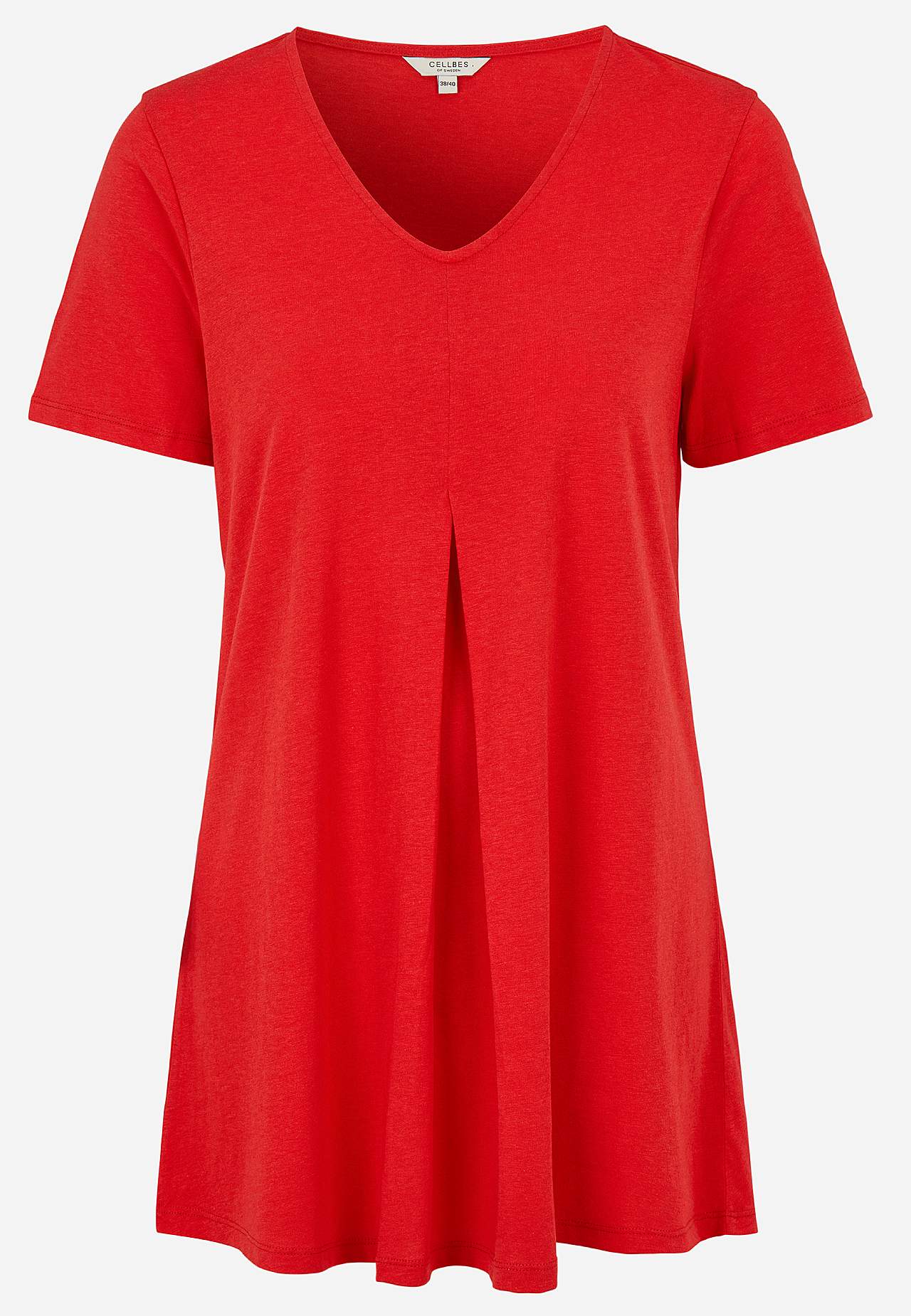 Jersey tuniek met flaterende plooi