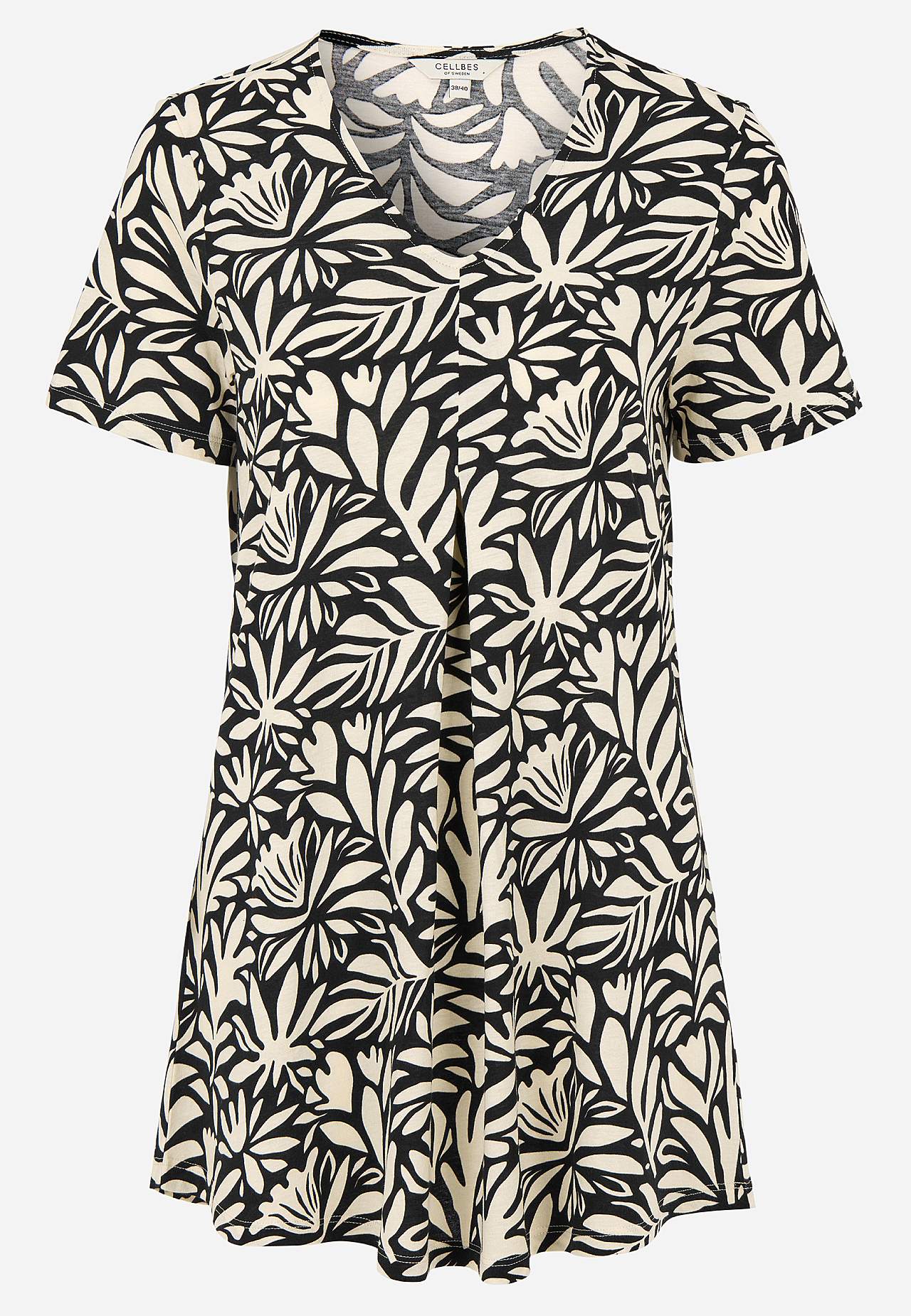 Jersey tuniek met flaterende plooi