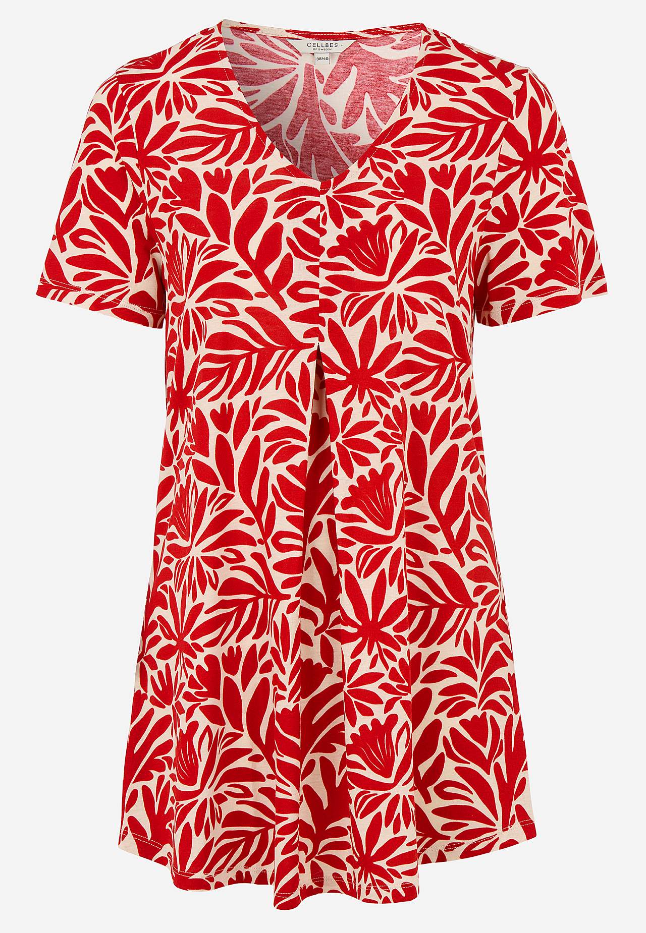 Jersey tuniek met flaterende plooi