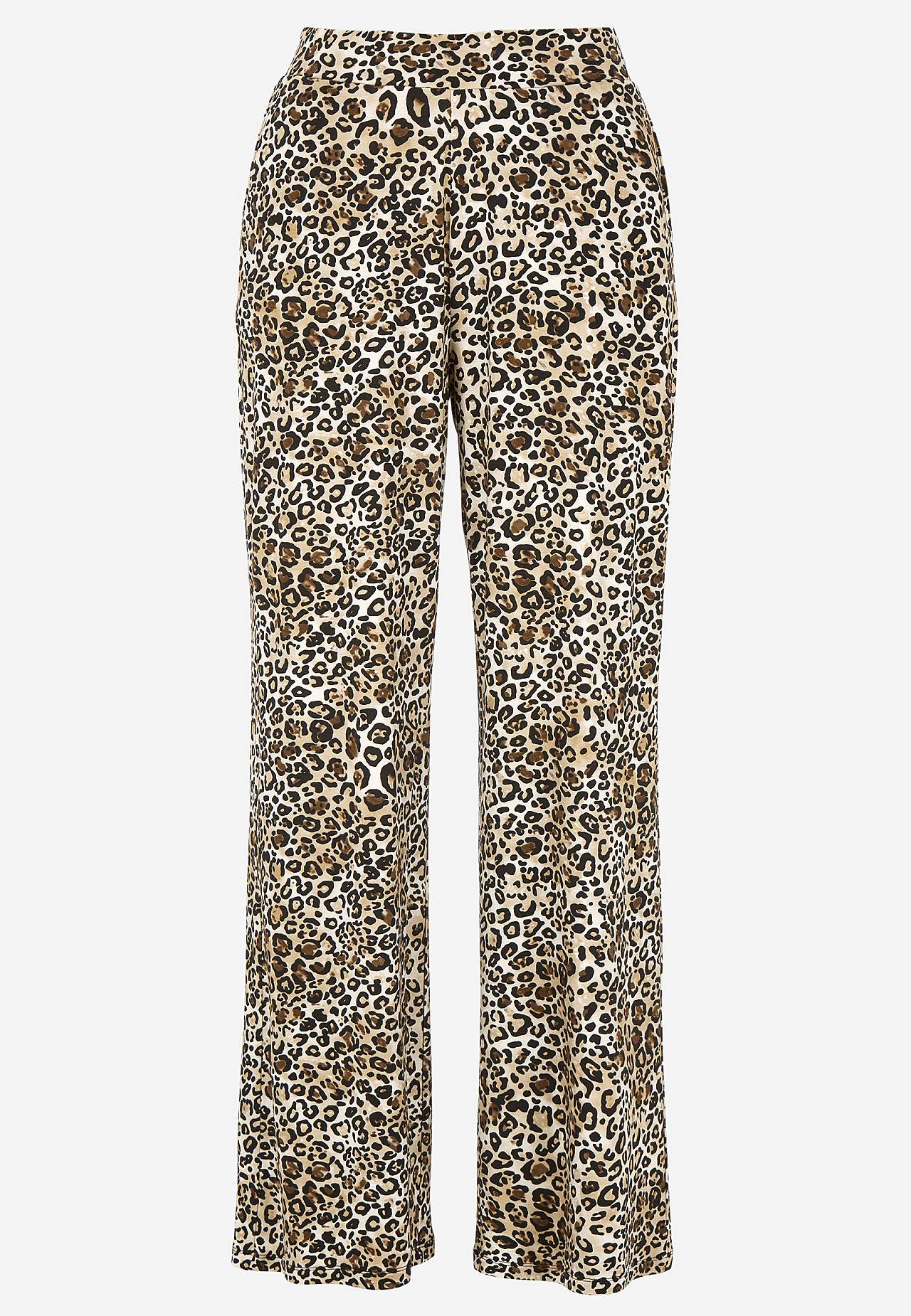 Luipaardkleurige jersey broek