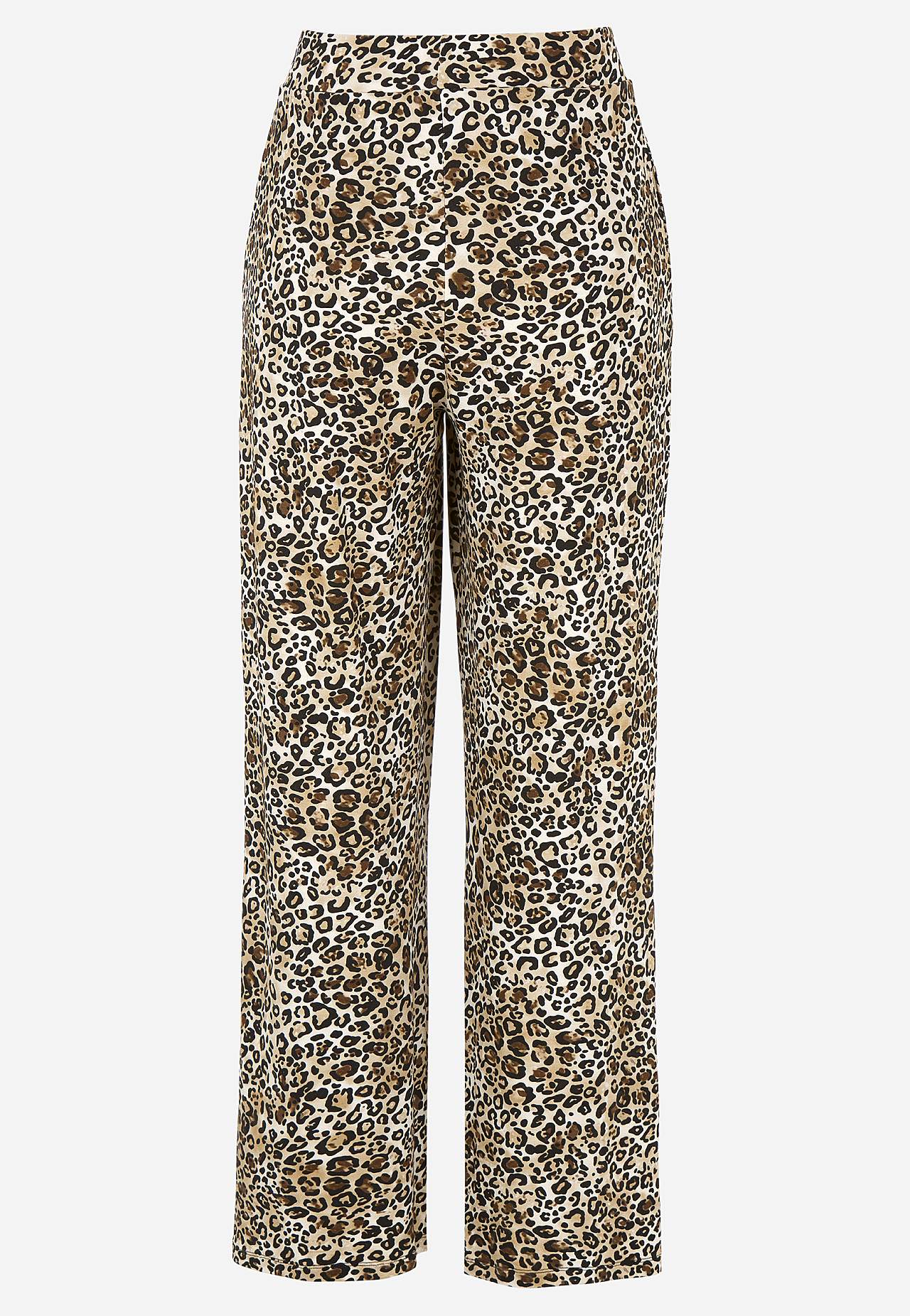 Luipaardkleurige jersey broek