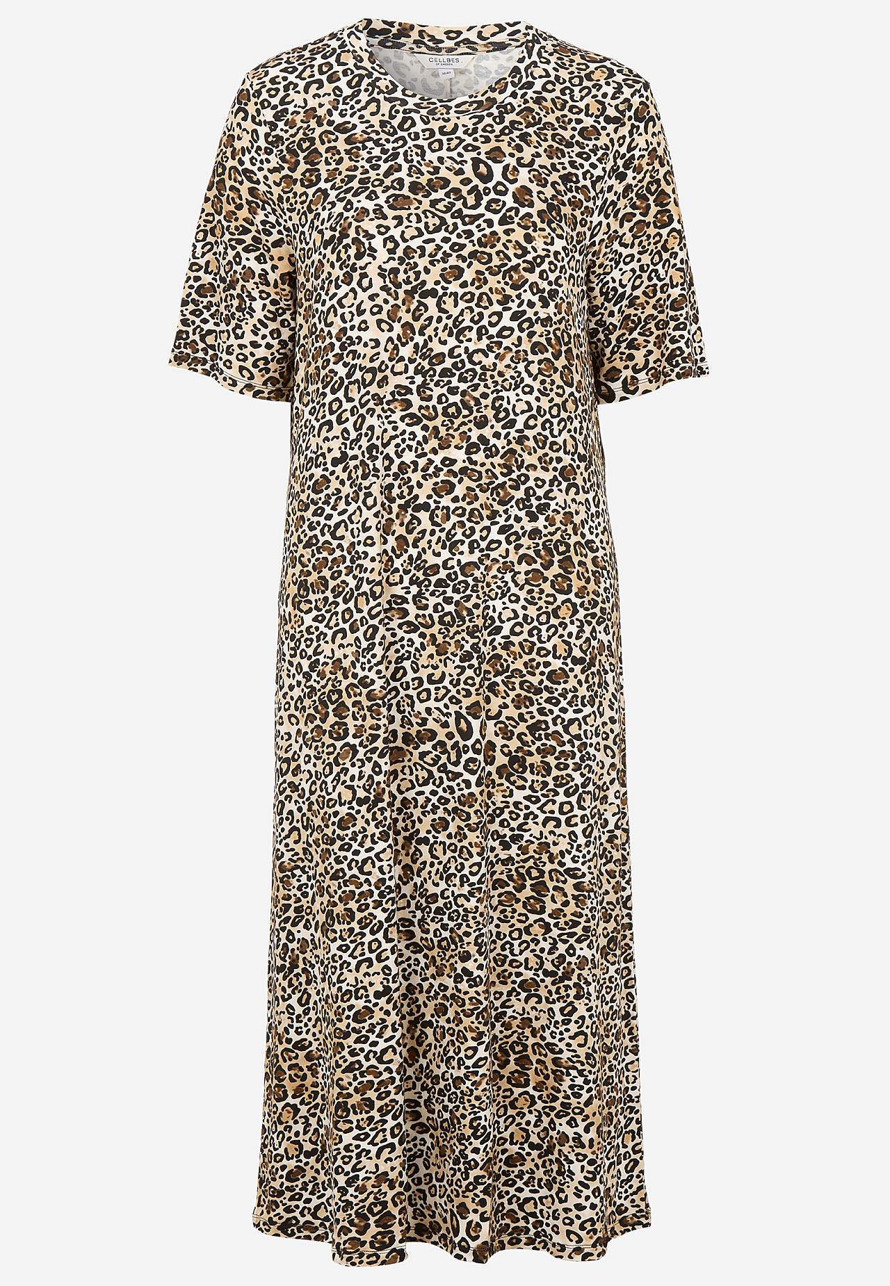 Luipaardkleurige jerseyjurk