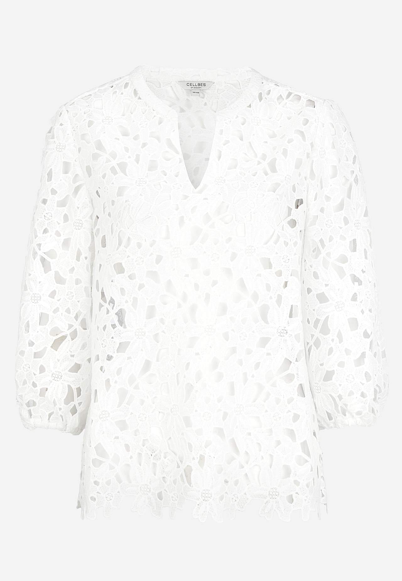 Kanten blouse met een bloemenpatroon