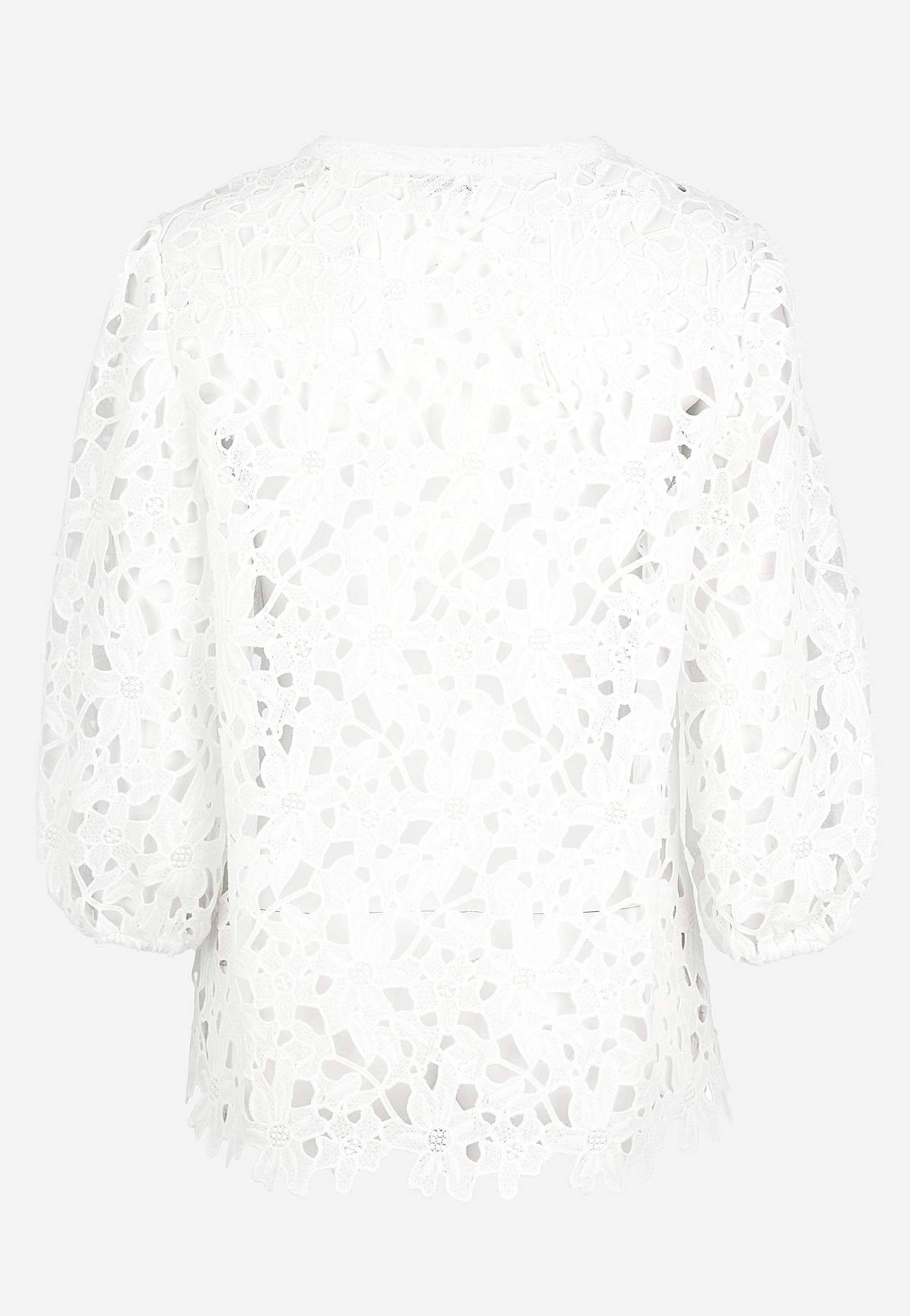 Kanten blouse met een bloemenpatroon