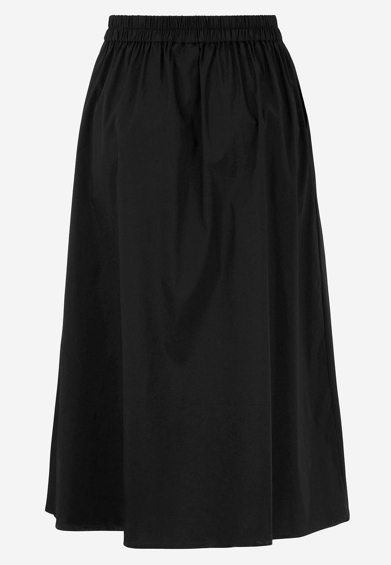 Gevlochten poplin rok met zakken