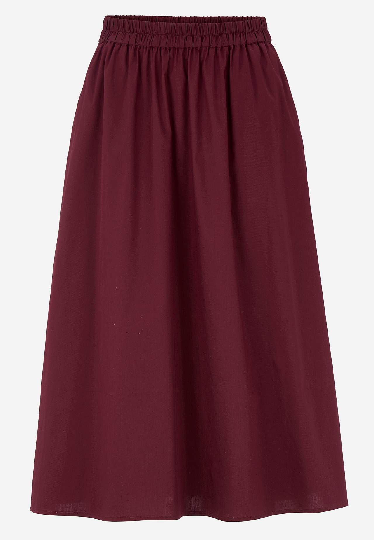 Gevlochten poplin rok met zakken