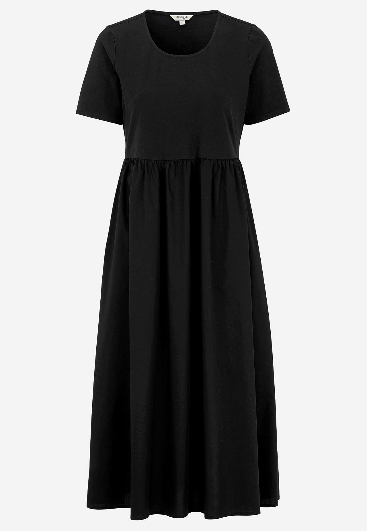 Jurk van popeline en tricot