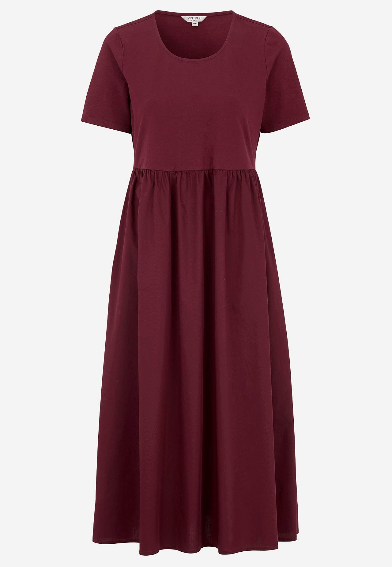 Jurk van popeline en tricot